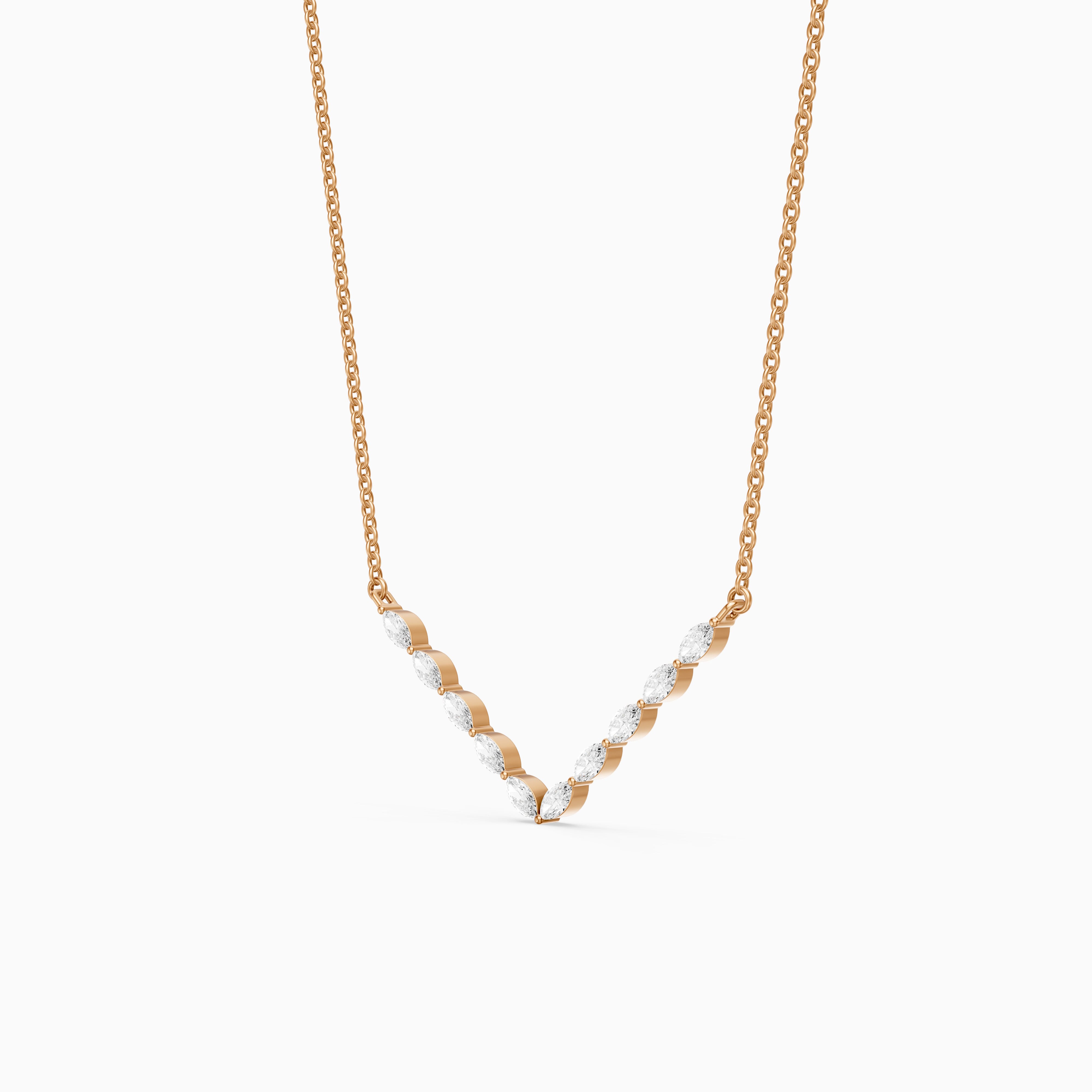 Kali Marquise Lab Grown Diamond Chevron Necklace