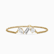 Dulcie Mixed Shape Lab Grown Diamond Trio Station Chain Bracelet