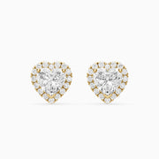 Zinaida Heart Shape Lab Grown Diamond Halo Stud Earrings