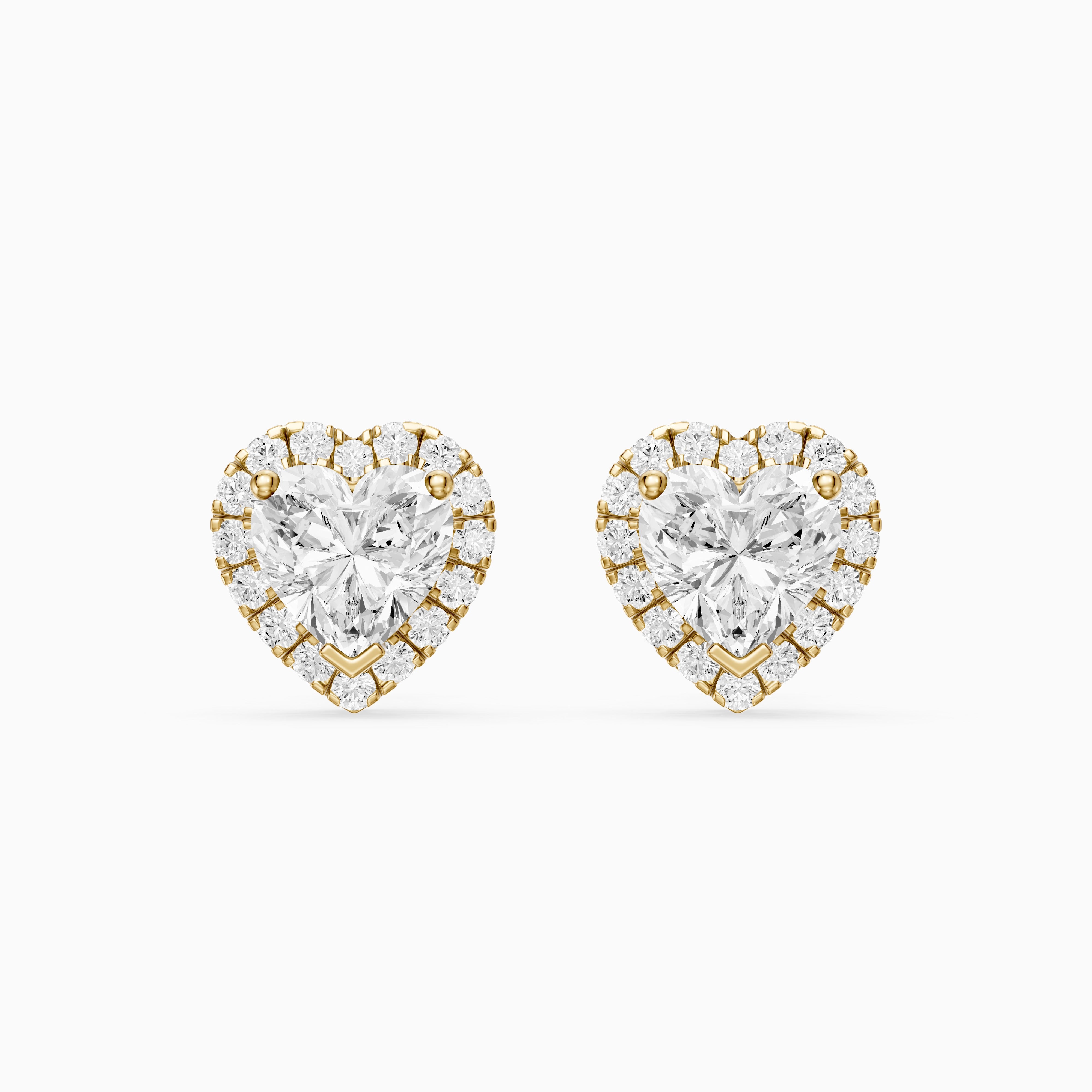 Zinaida Heart Shape Lab Grown Diamond Halo Stud Earrings