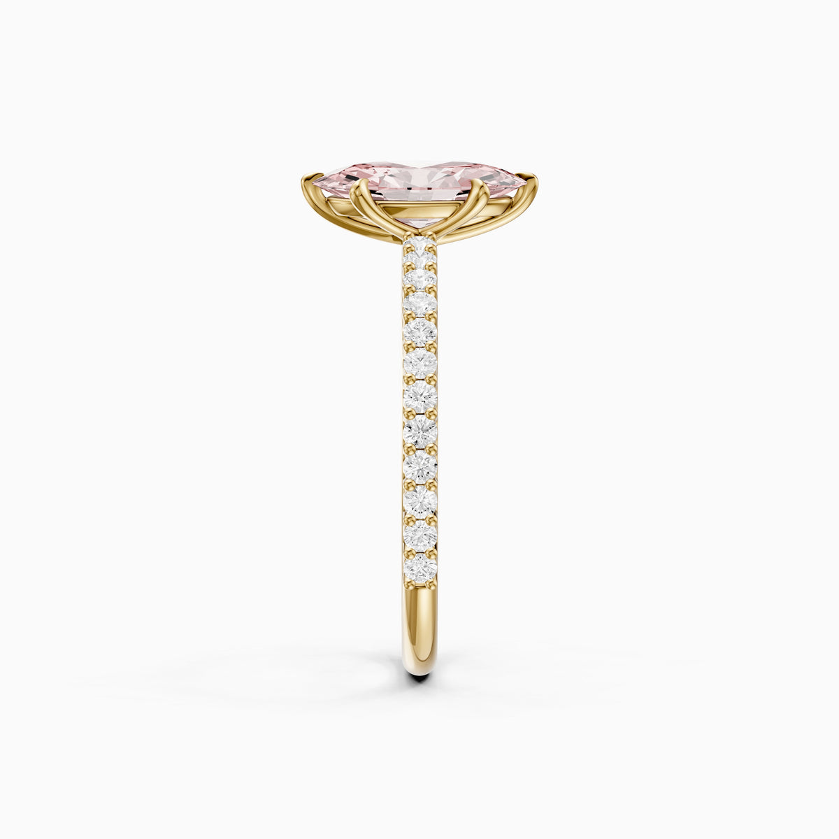 Lowenna Moval Pink Lab Grown Diamond Scalloped Pavé Band Ring
