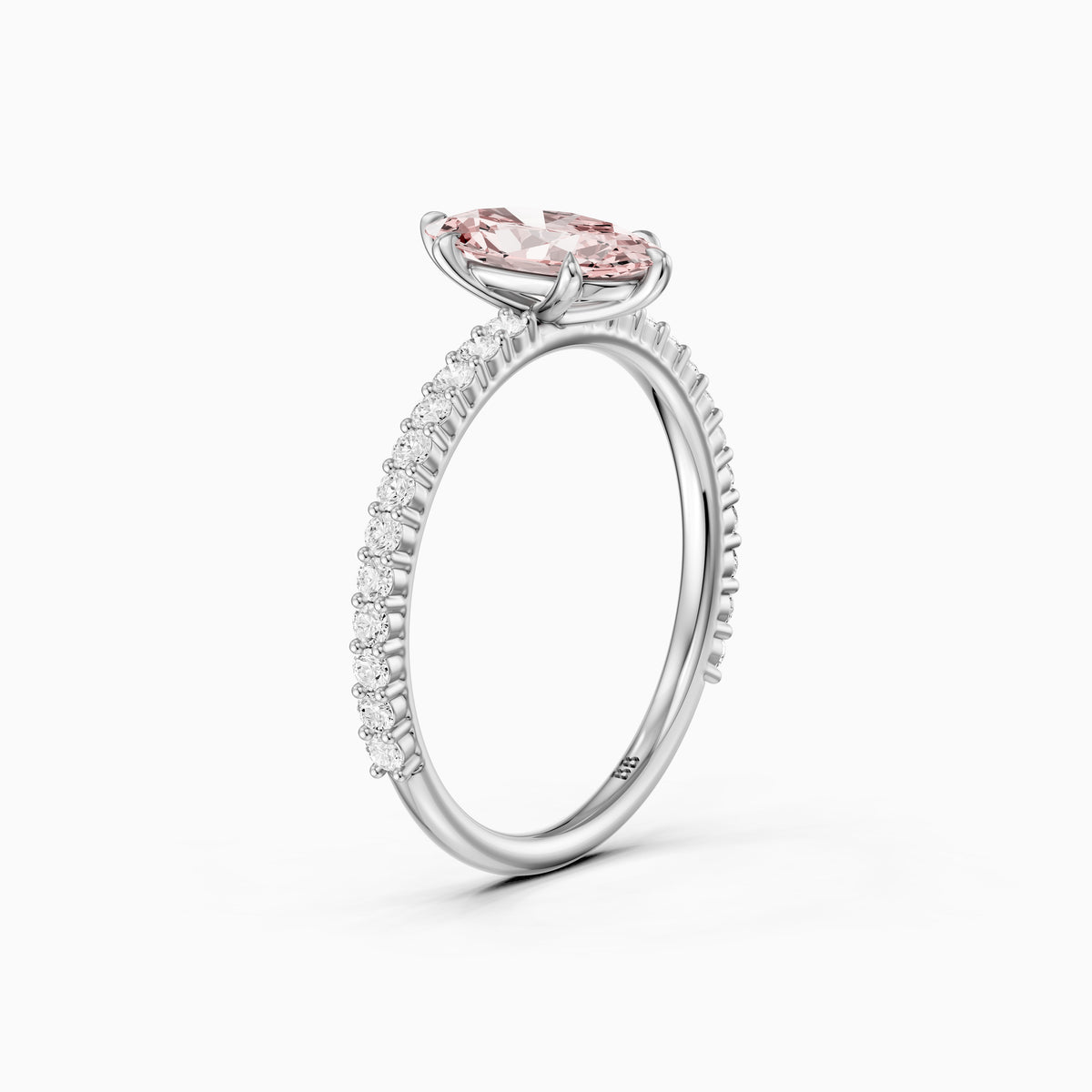 Lowenna Moval Pink Lab Grown Diamond Scalloped Pavé Band Ring