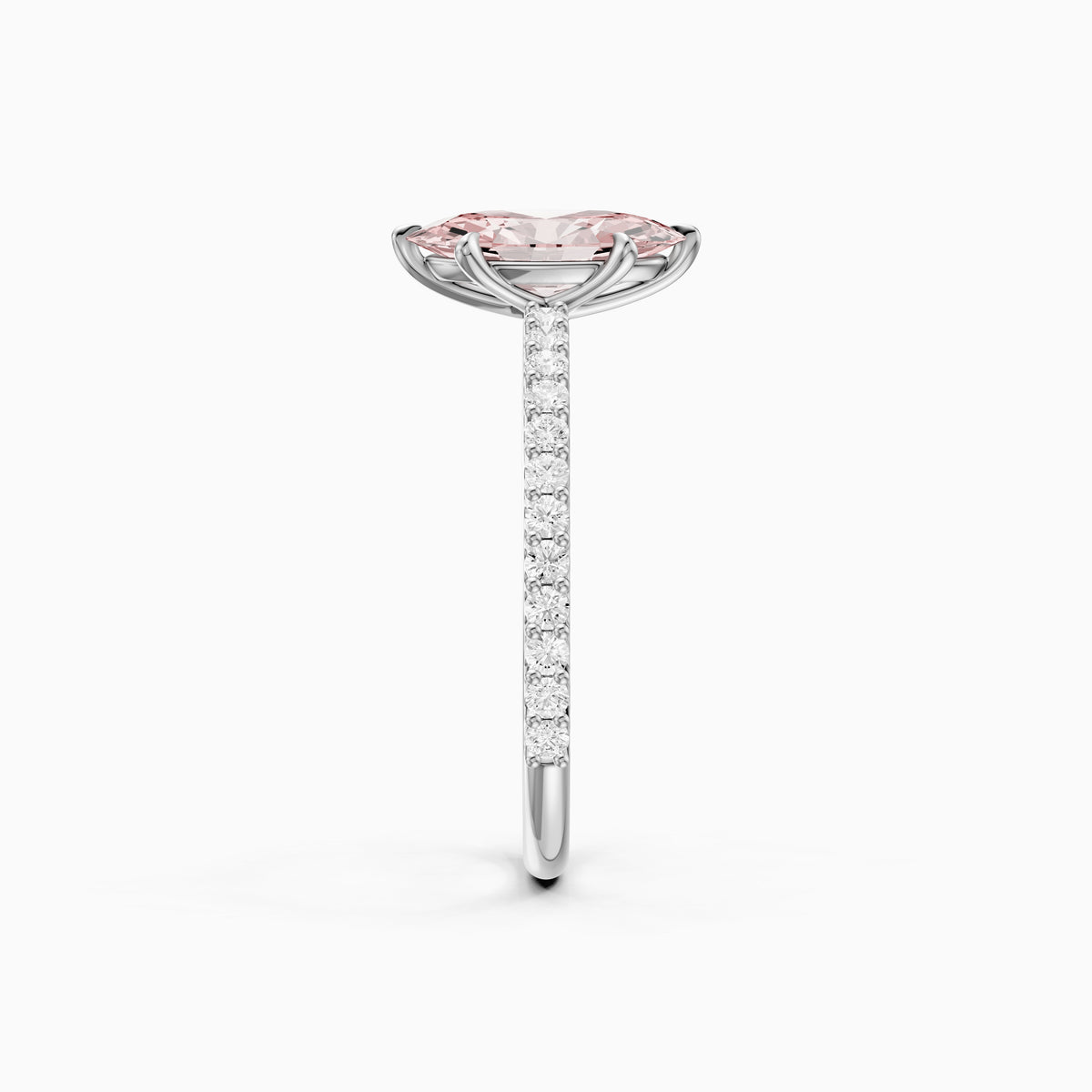 Lowenna Moval Pink Lab Grown Diamond Scalloped Pavé Band Ring