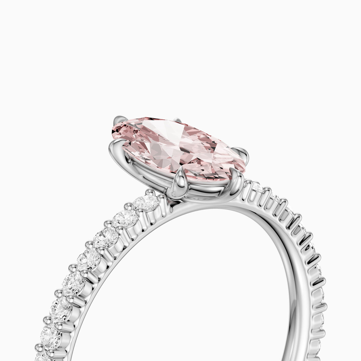 Lowenna Moval Pink Lab Grown Diamond Scalloped Pavé Band Ring
