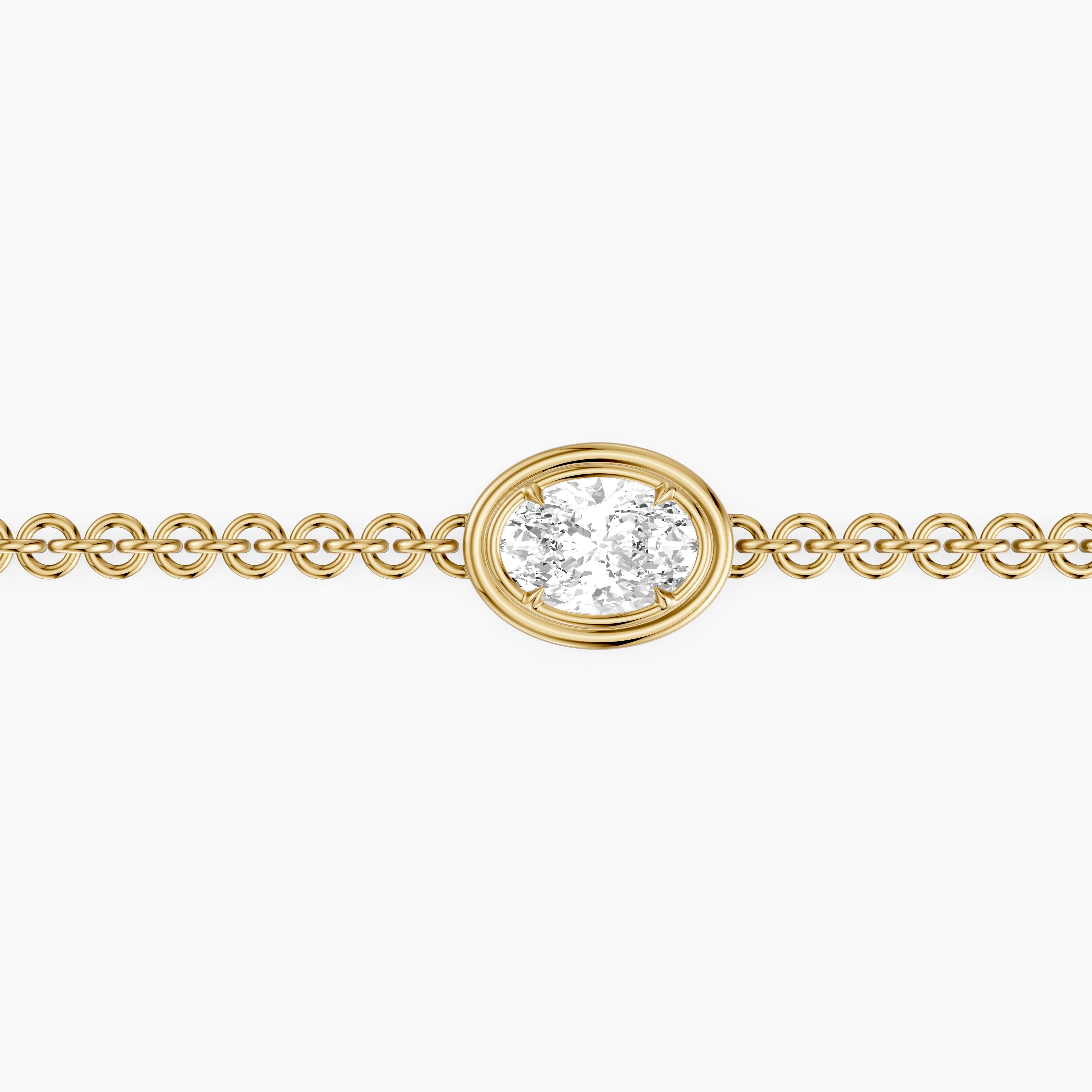 Katie Oval Lab Grown Diamond Solitaire Chain Bracelet