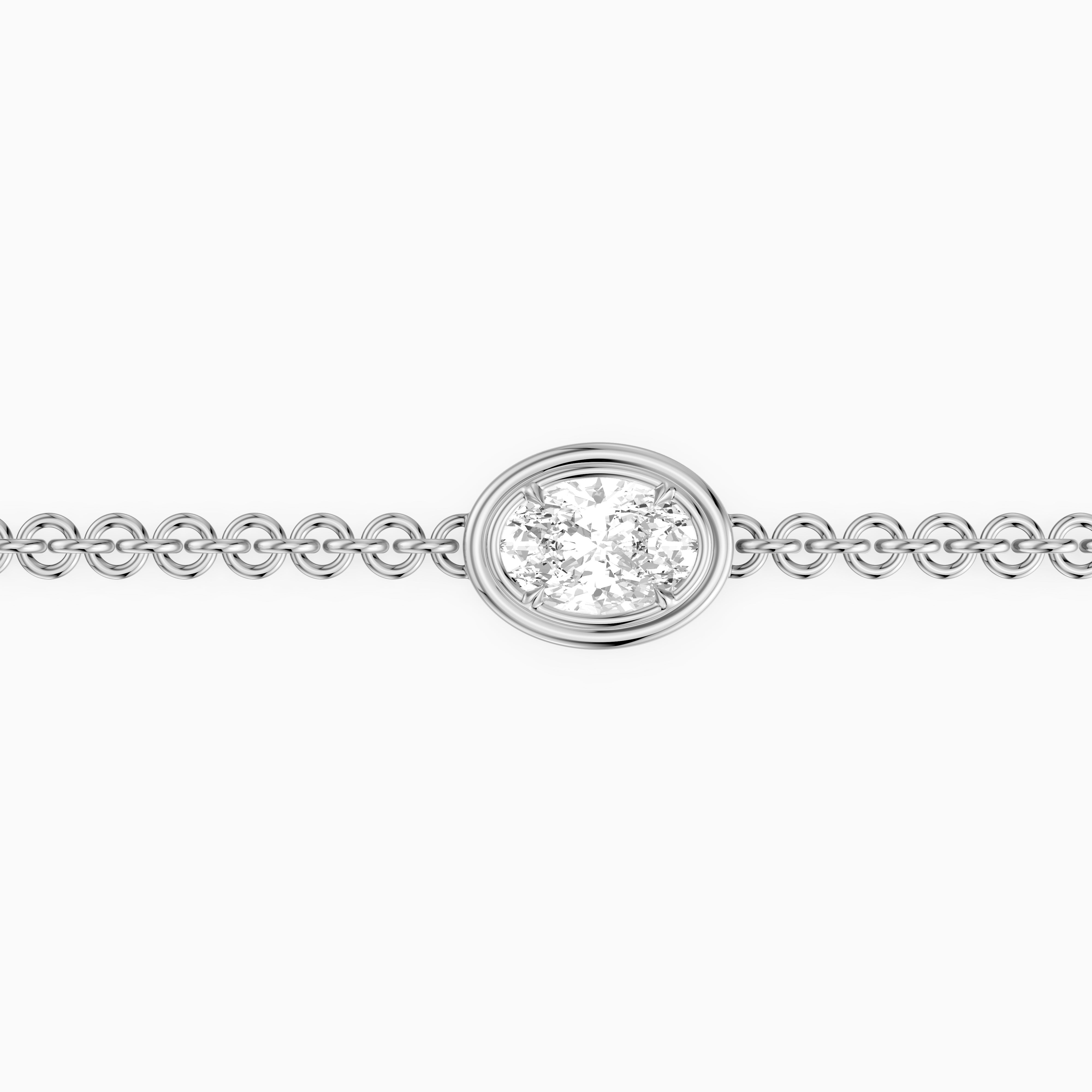 Katie Oval Lab Grown Diamond Solitaire Chain Bracelet