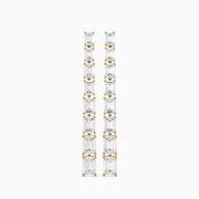 Posie Emerald Cut Lab Grown Diamond Linear Dangle Earrings