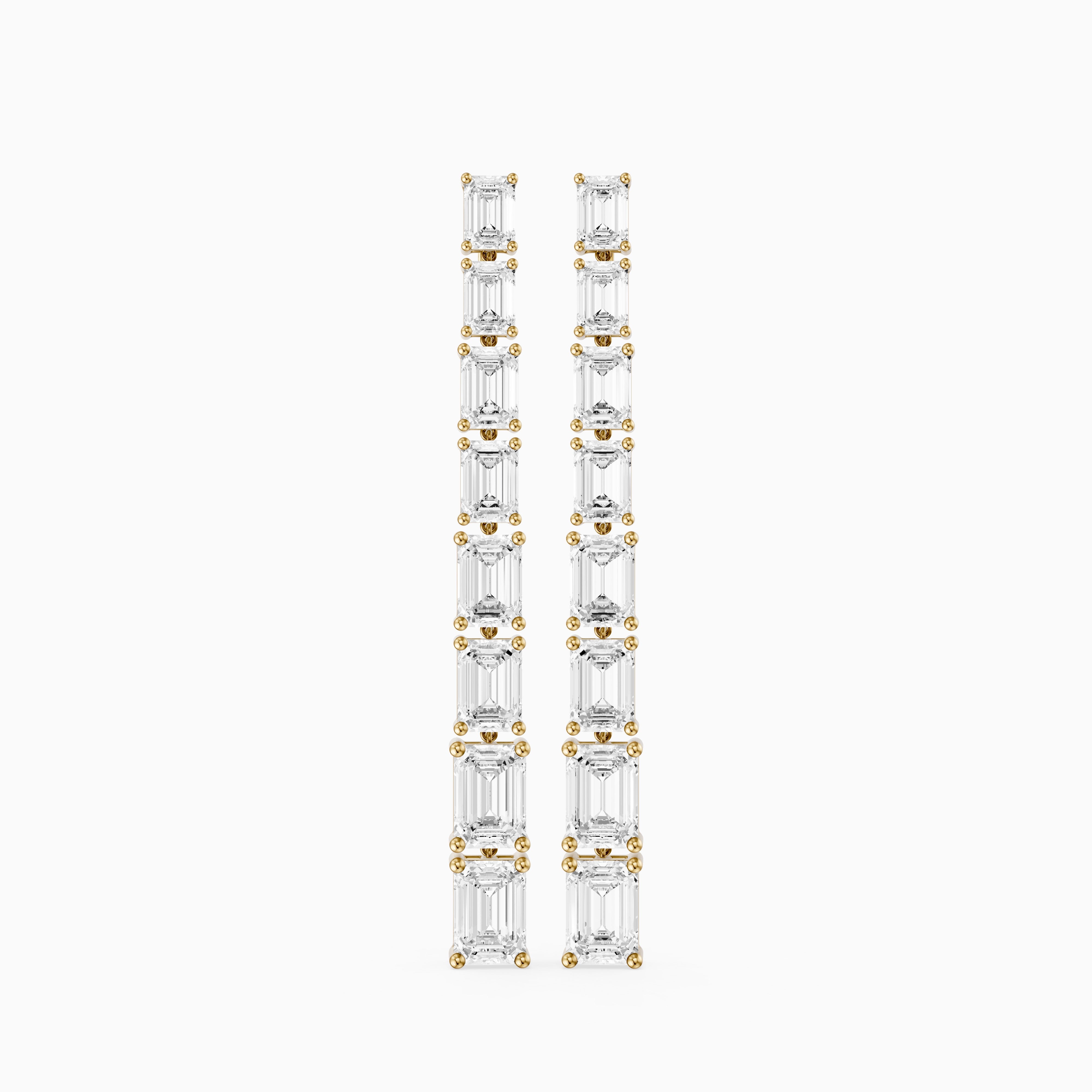 Posie Emerald Cut Lab Grown Diamond Linear Dangle Earrings