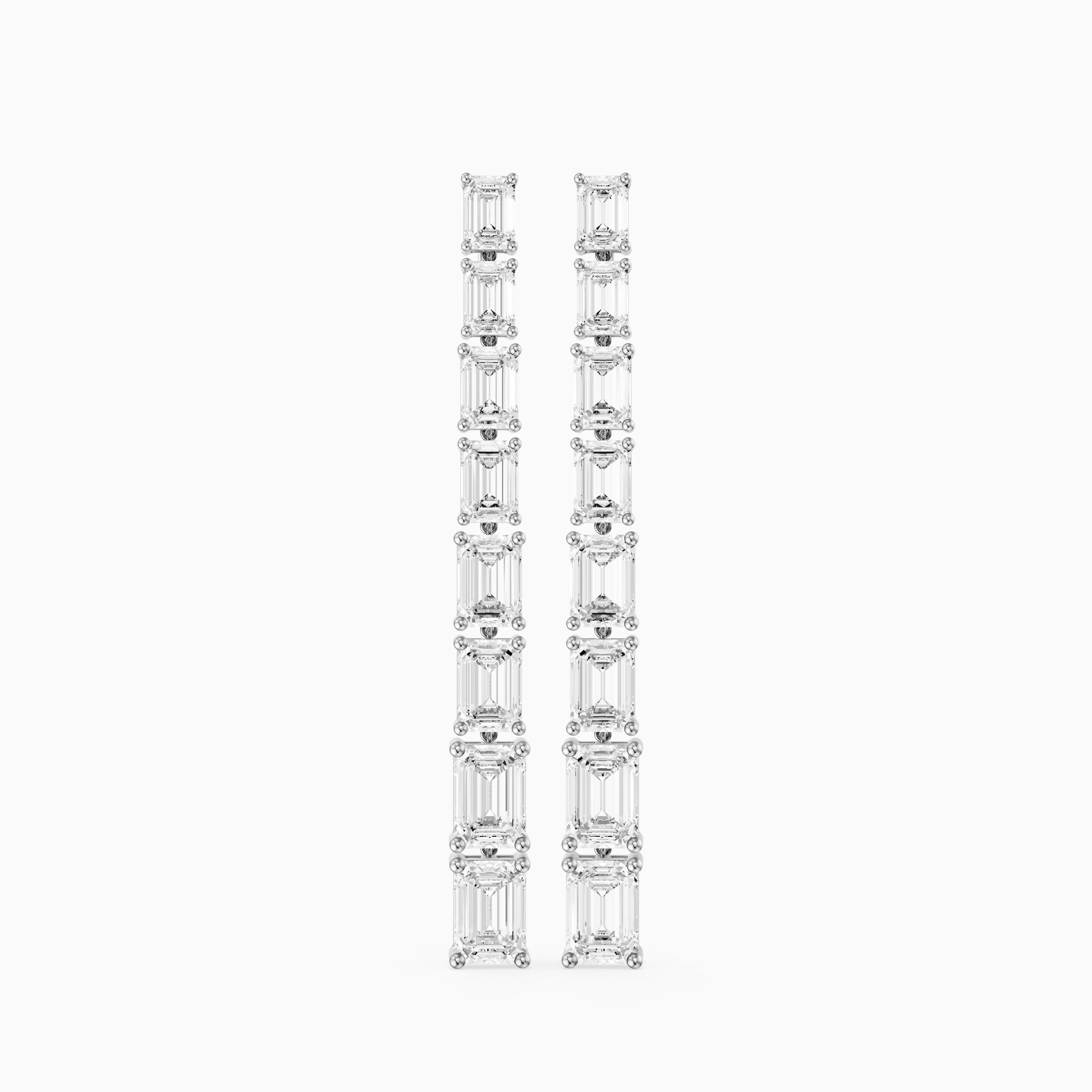 Posie Emerald Cut Lab Grown Diamond Linear Dangle Earrings
