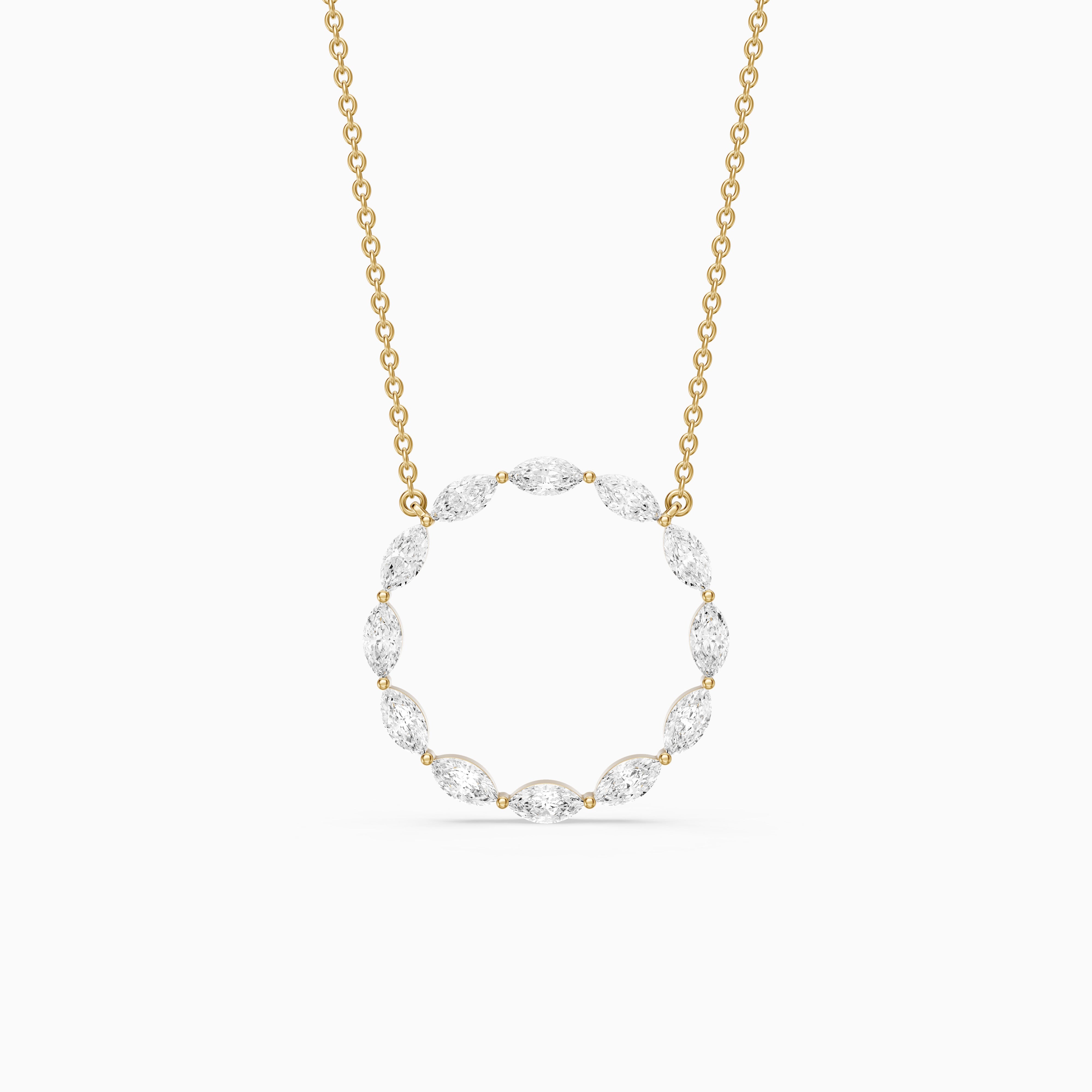 Serena Marquise Lab Grown Diamond Circle Pendant