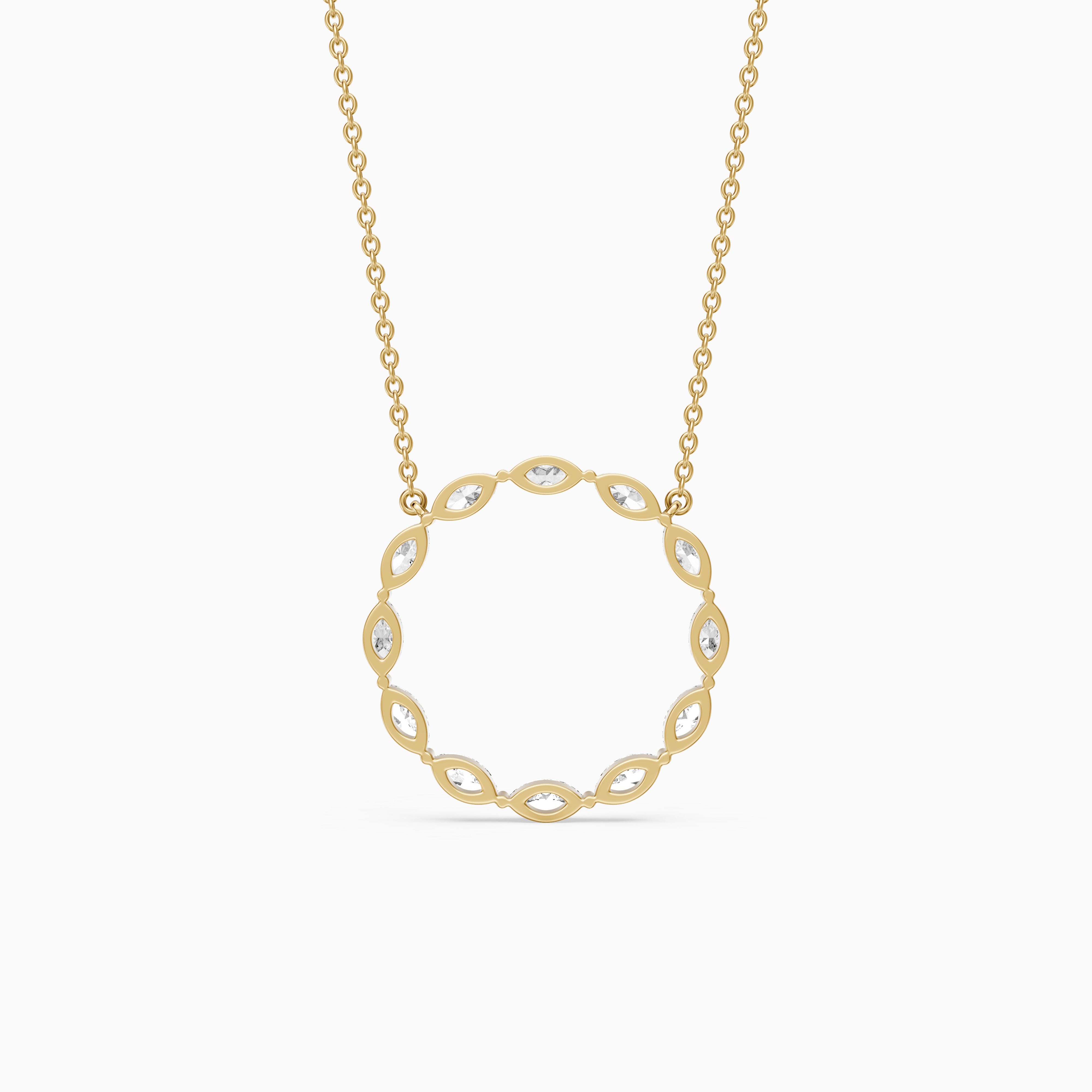 Serena Marquise Lab Grown Diamond Circle Pendant