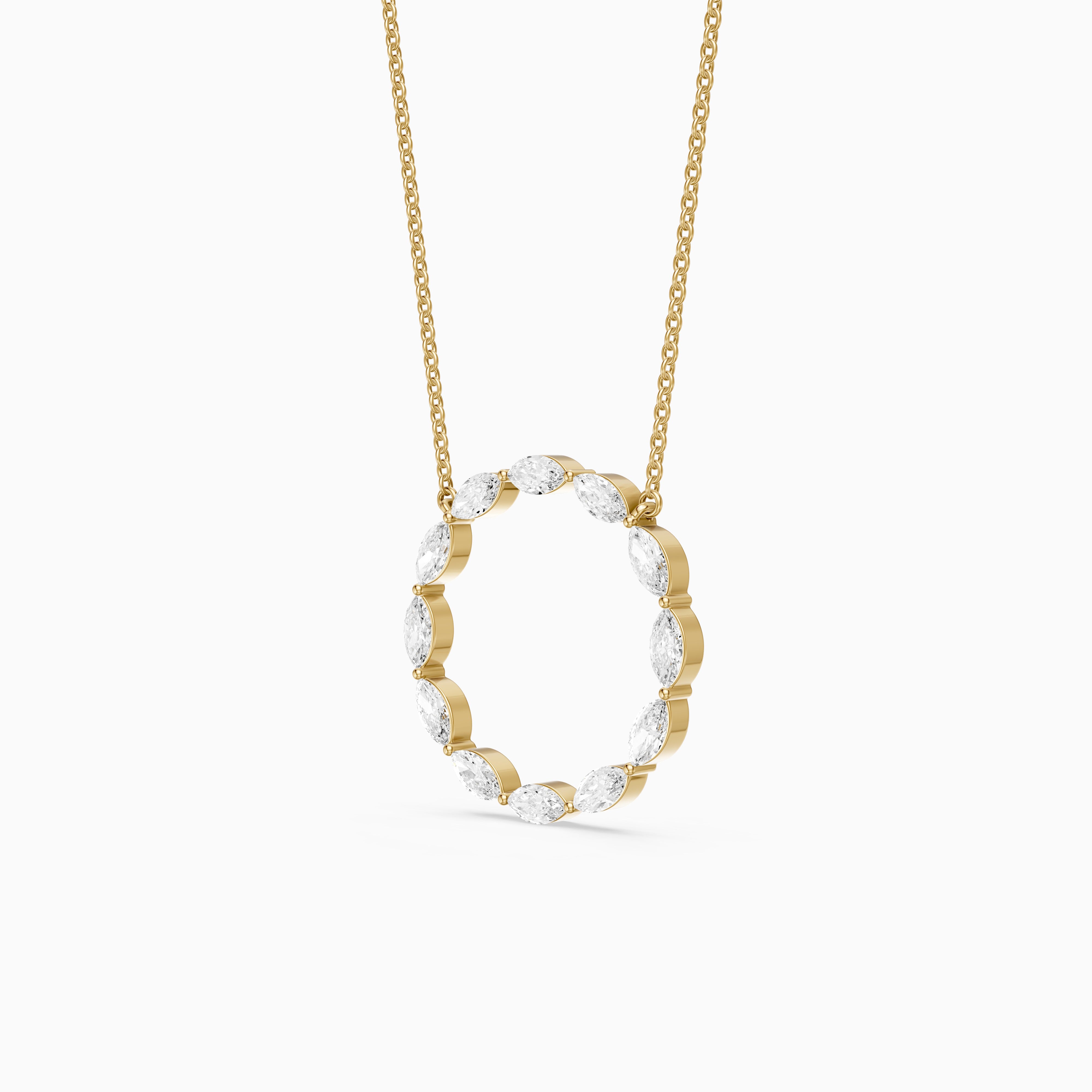 Serena Marquise Lab Grown Diamond Circle Pendant