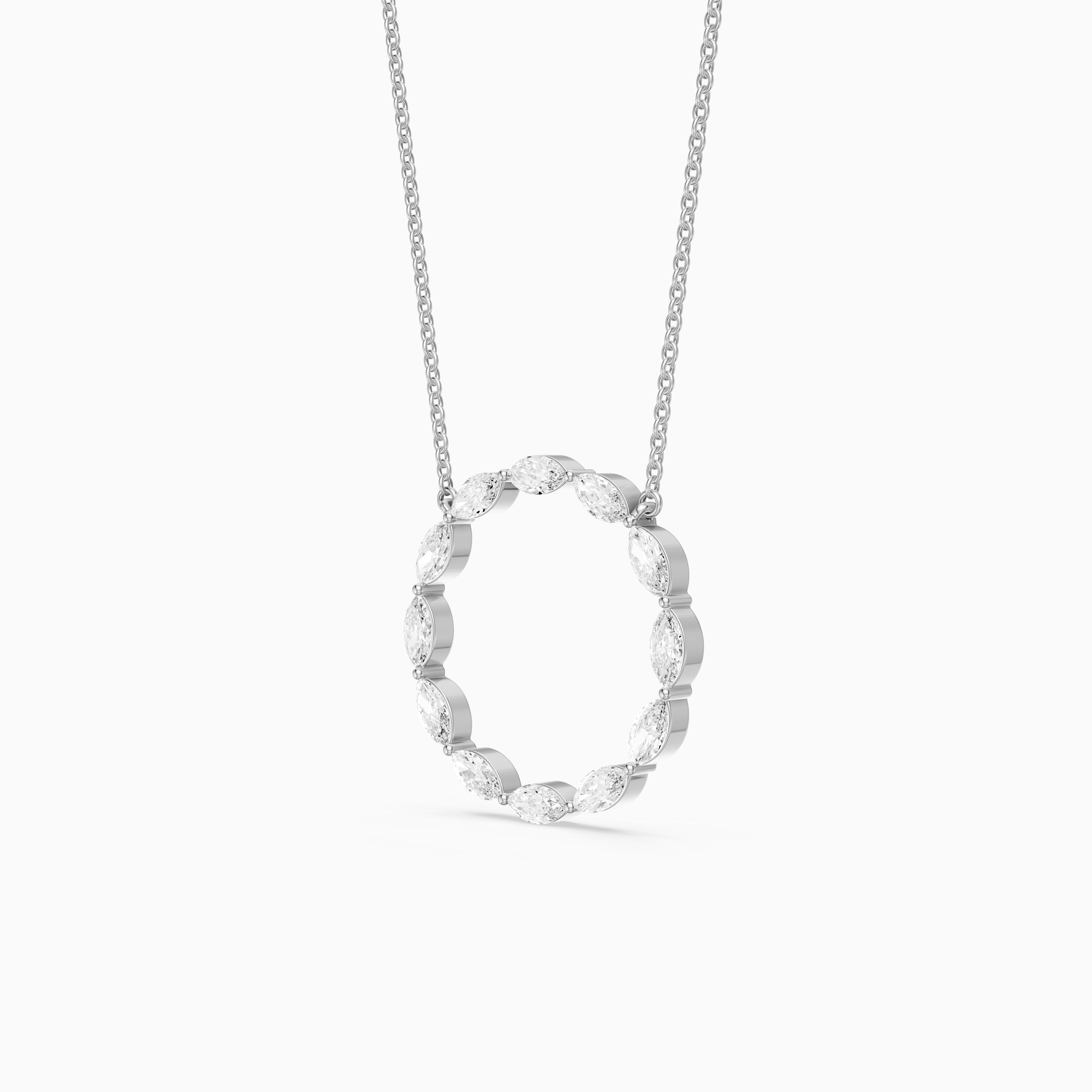 Serena Marquise Lab Grown Diamond Circle Pendant