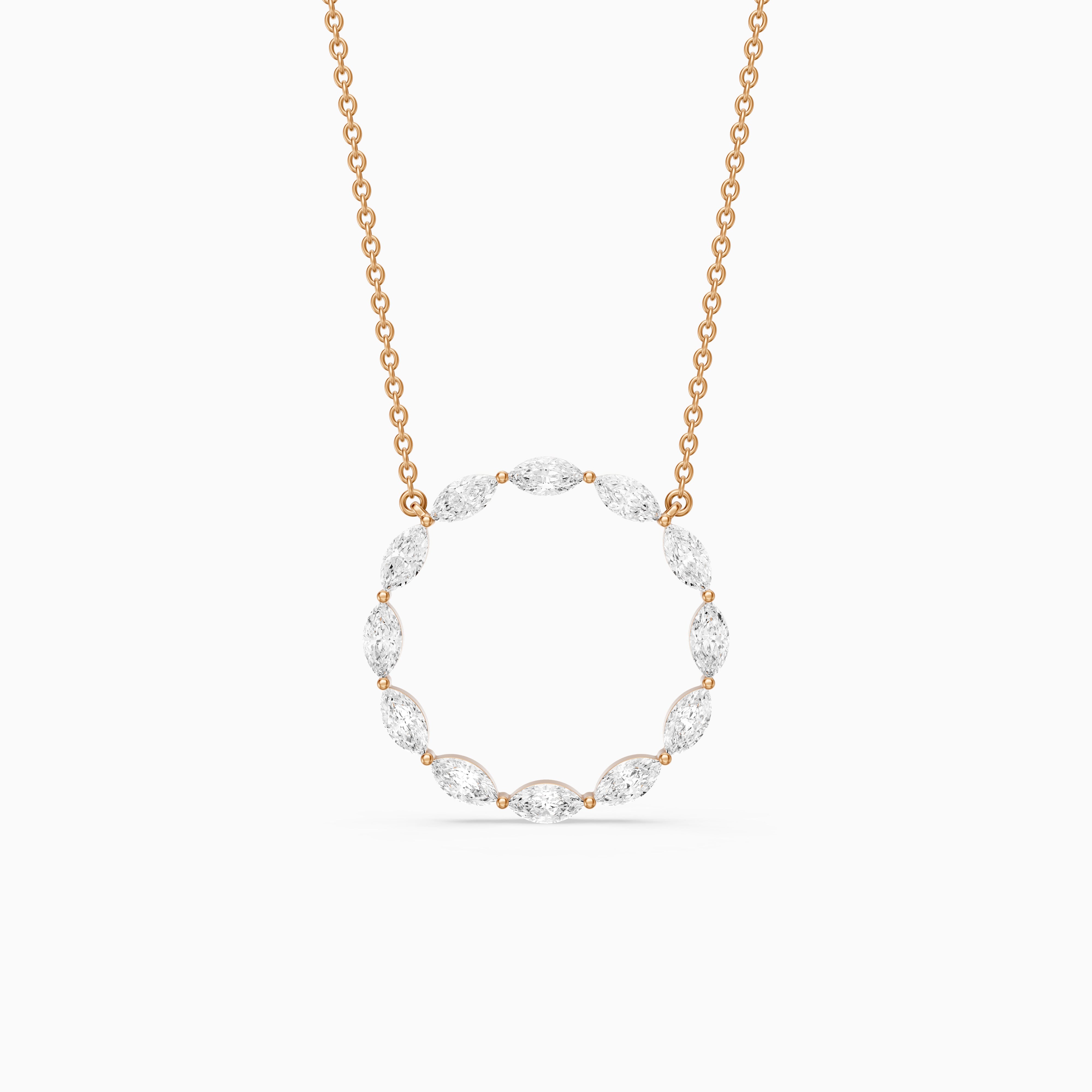 Serena Marquise Lab Grown Diamond Circle Pendant