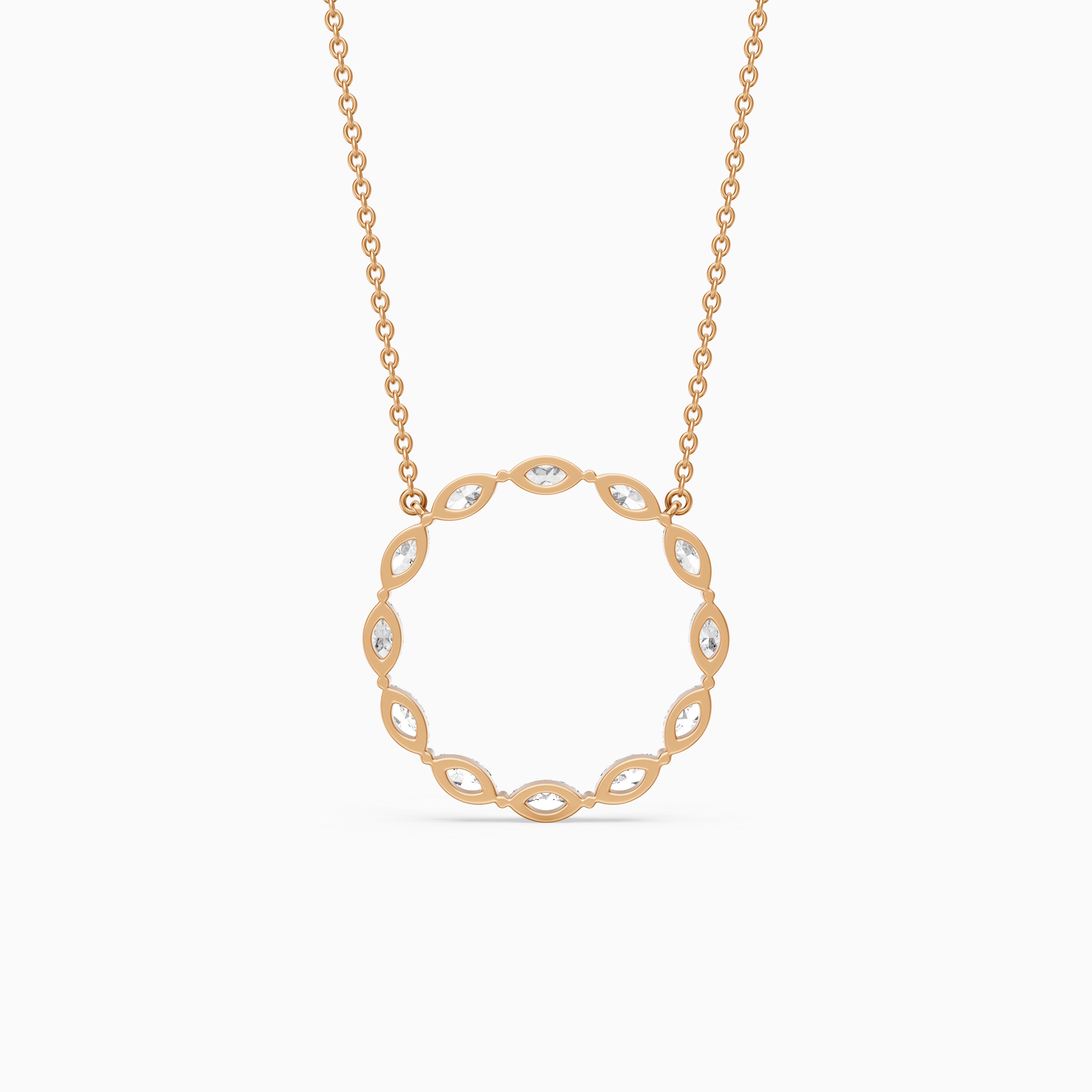 Serena Marquise Lab Grown Diamond Circle Pendant