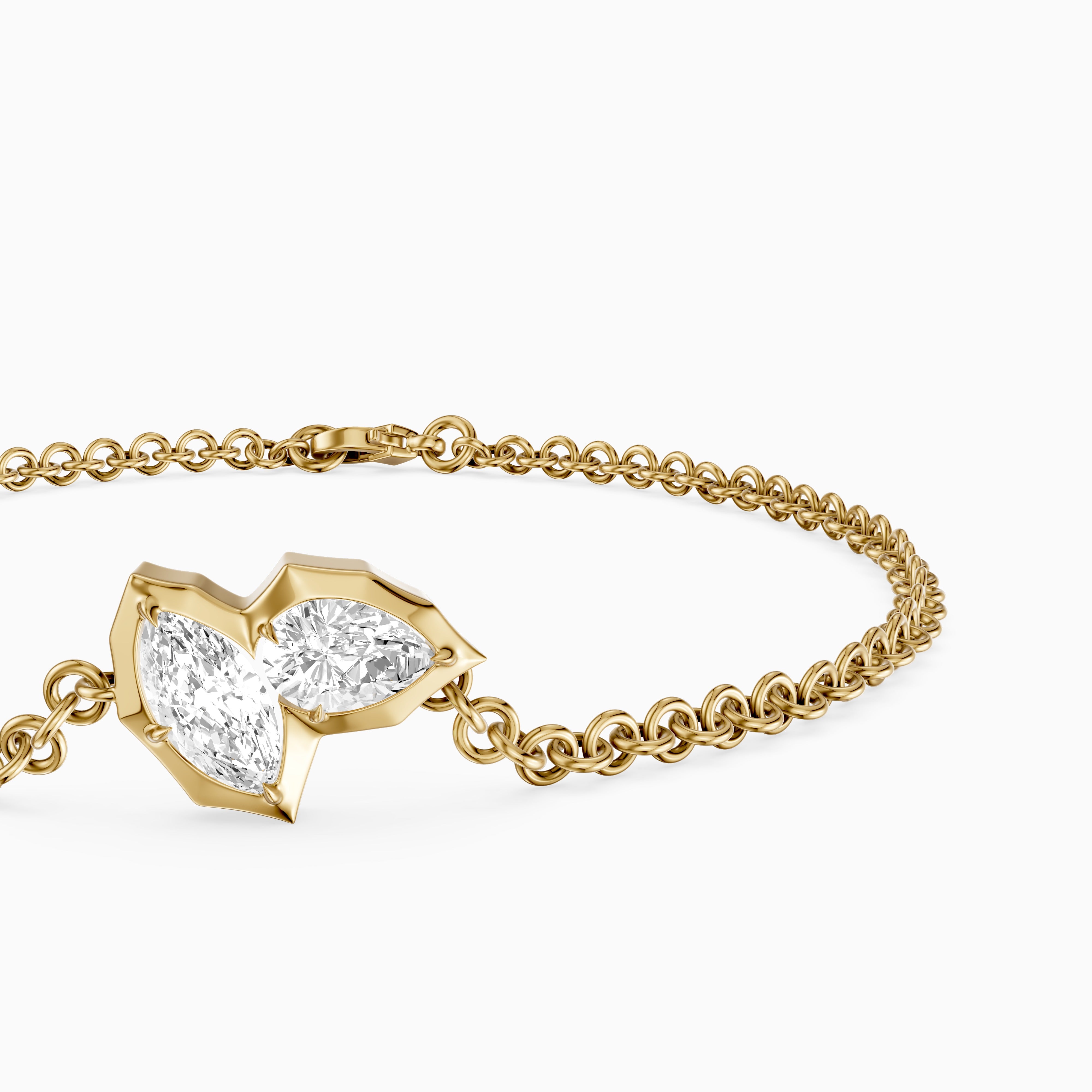 Sally Marquise and Pear Lab Grown Diamond Toi et Moi Bracelet