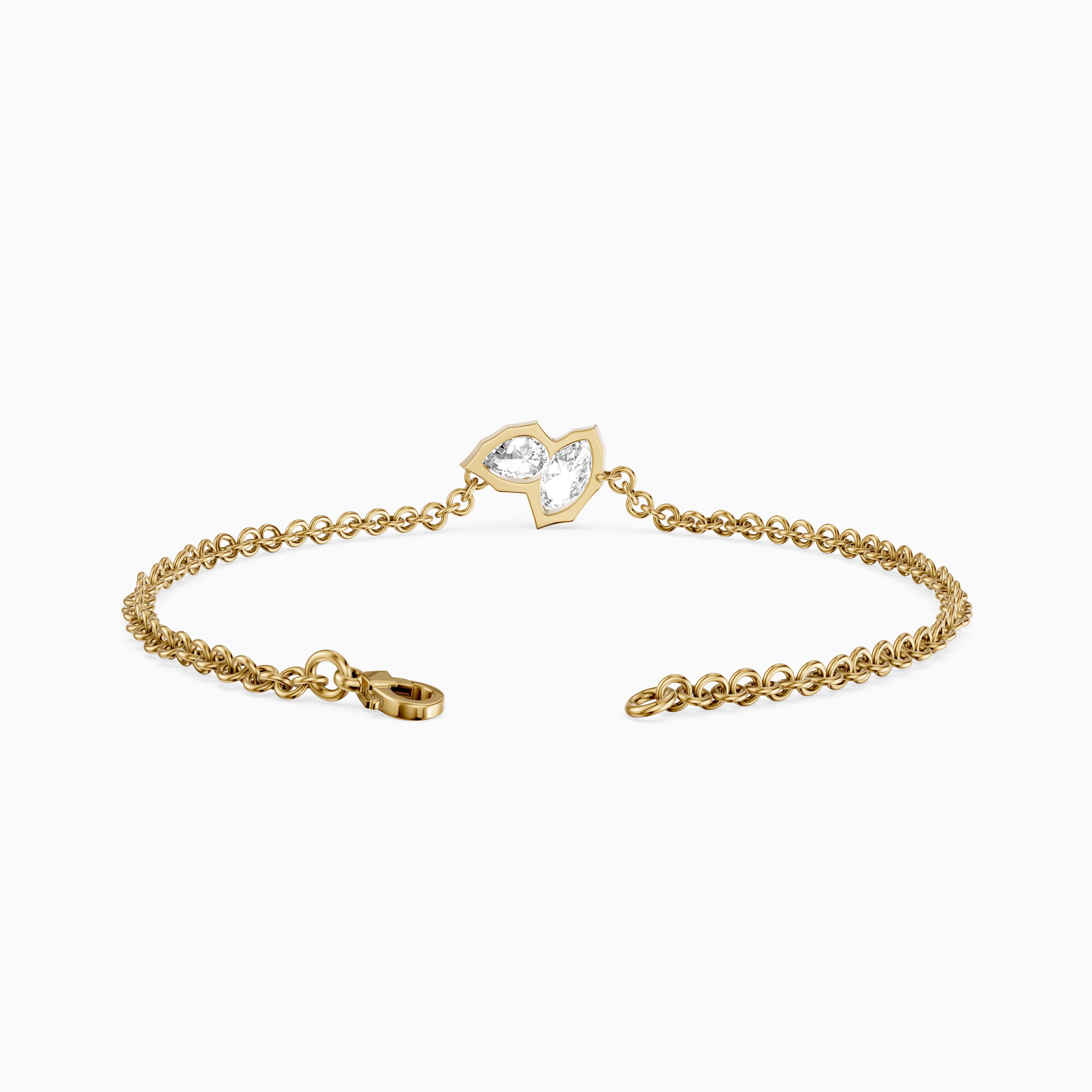 Sally Marquise and Pear Lab Grown Diamond Toi et Moi Bracelet