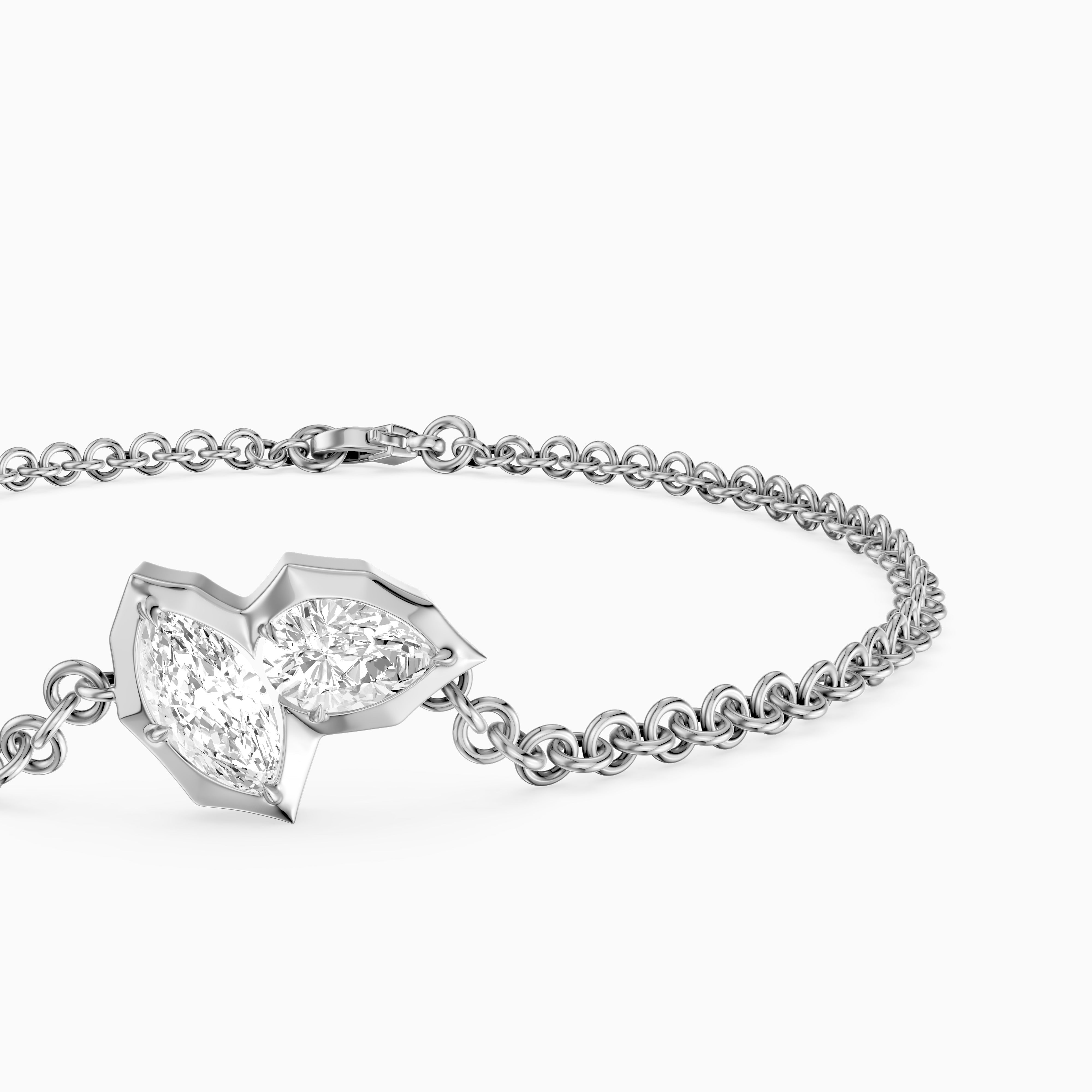 Sally Marquise and Pear Lab Grown Diamond Toi et Moi Bracelet