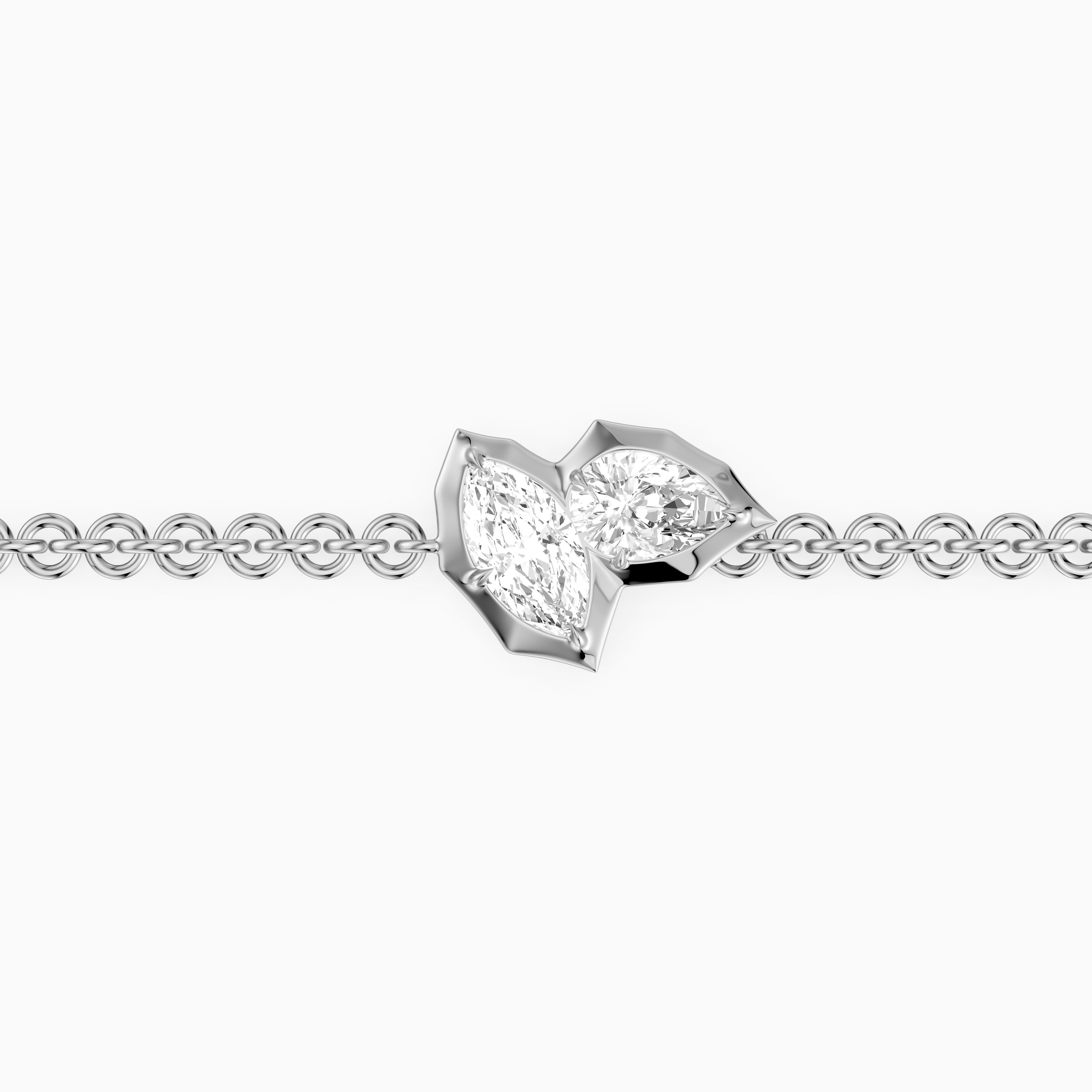 Sally Marquise and Pear Lab Grown Diamond Toi et Moi Bracelet