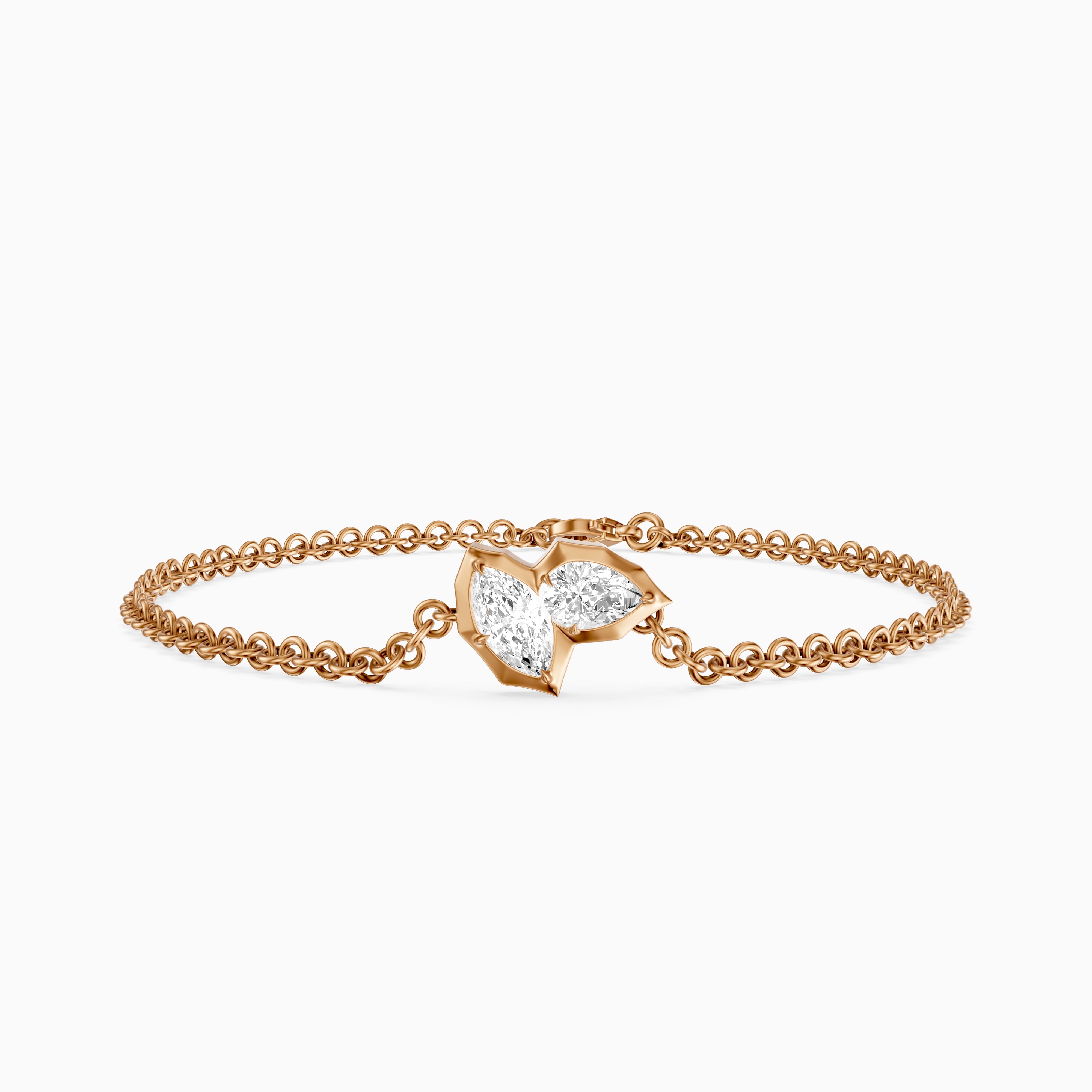 Sally Marquise and Pear Lab Grown Diamond Toi et Moi Bracelet