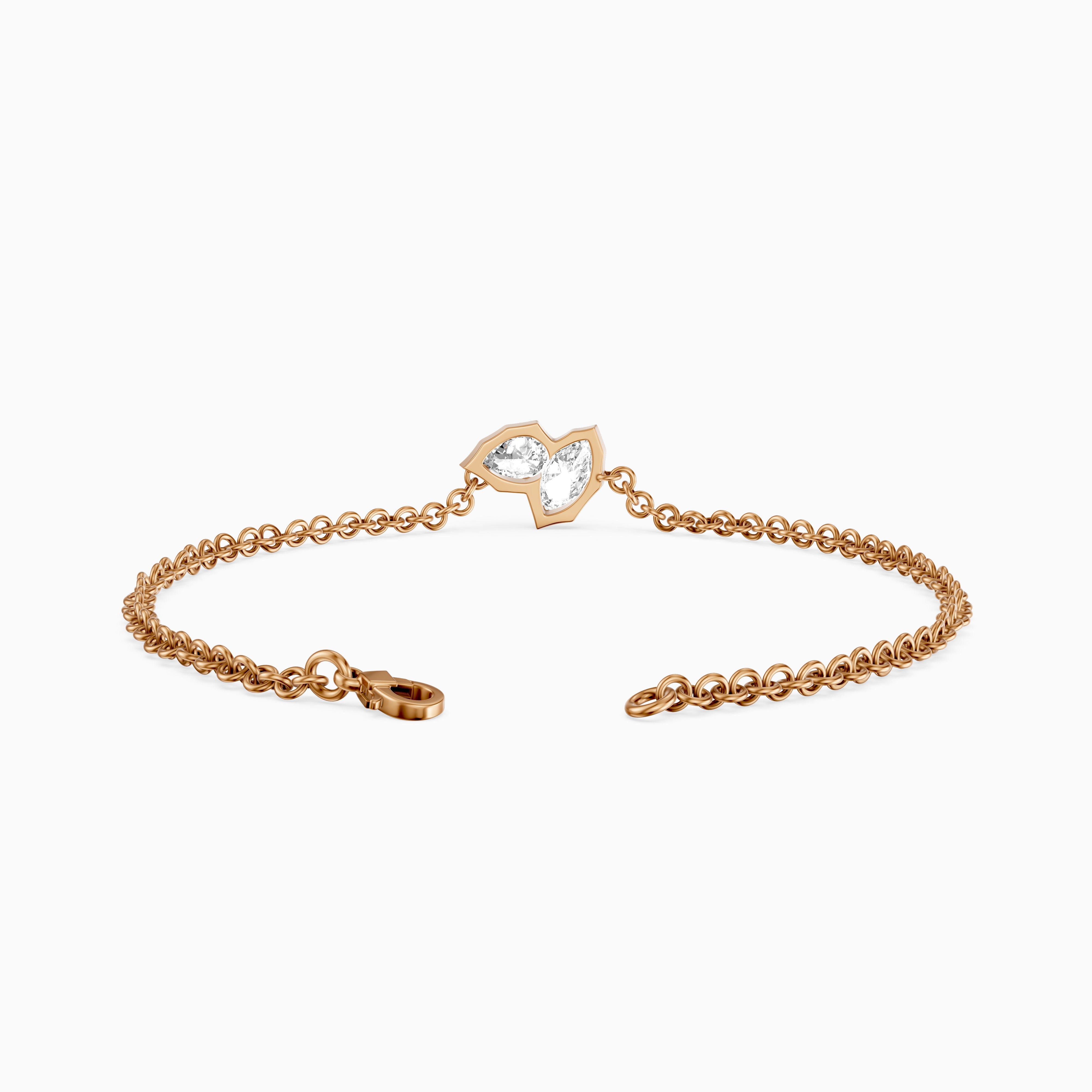 Sally Marquise and Pear Lab Grown Diamond Toi et Moi Bracelet