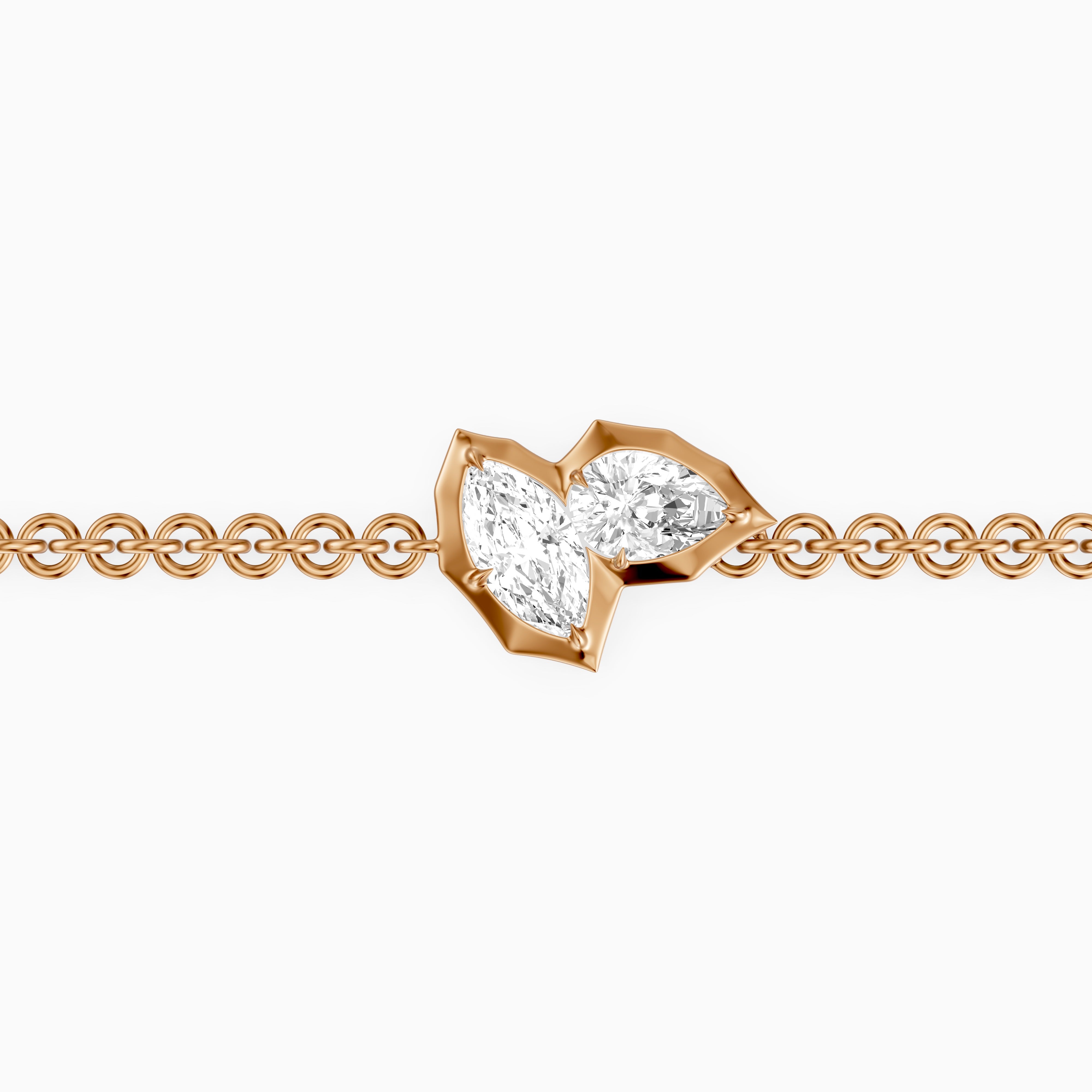Sally Marquise and Pear Lab Grown Diamond Toi et Moi Bracelet