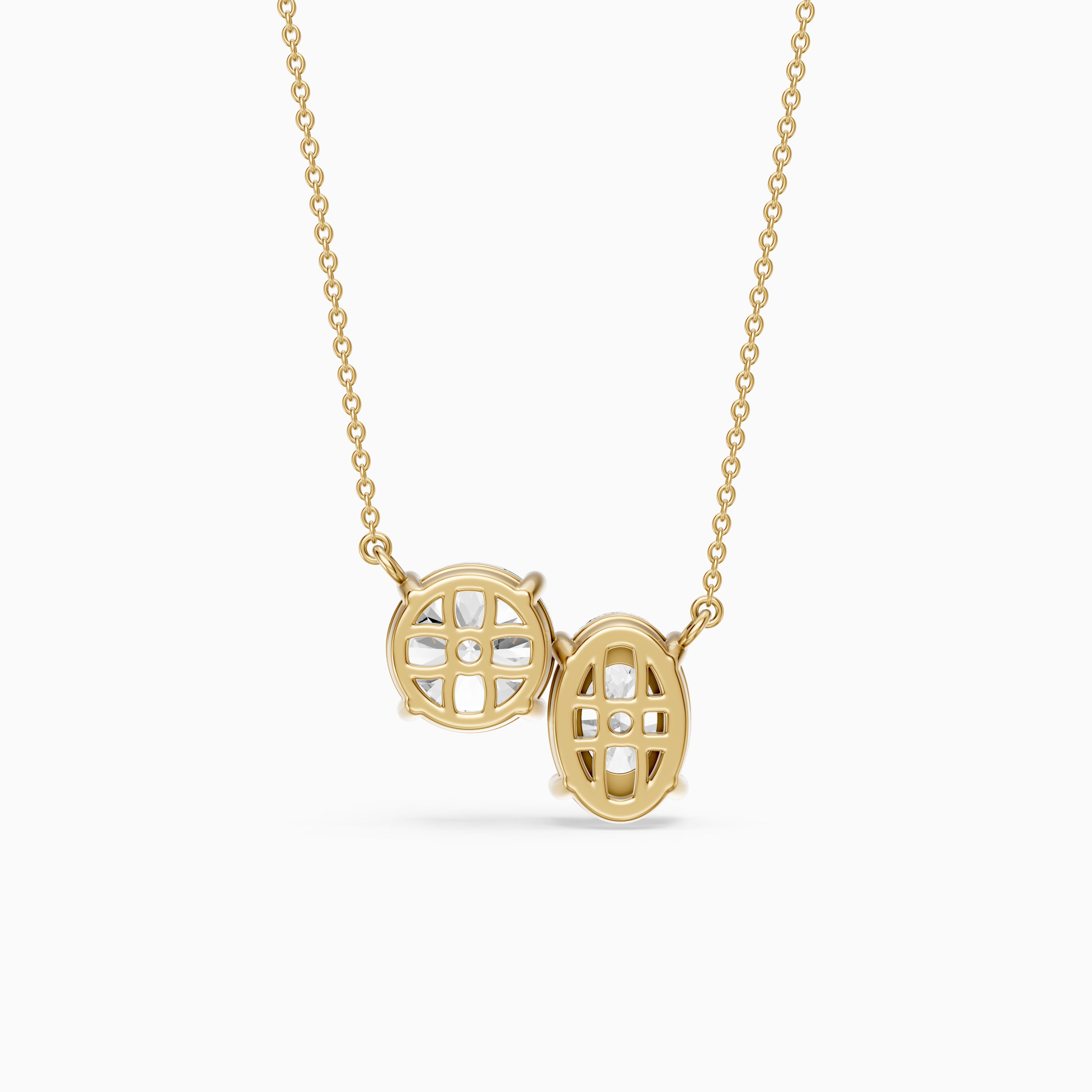 Alessia Oval and Round Lab Grown Diamond Toi Et Moi Pendant