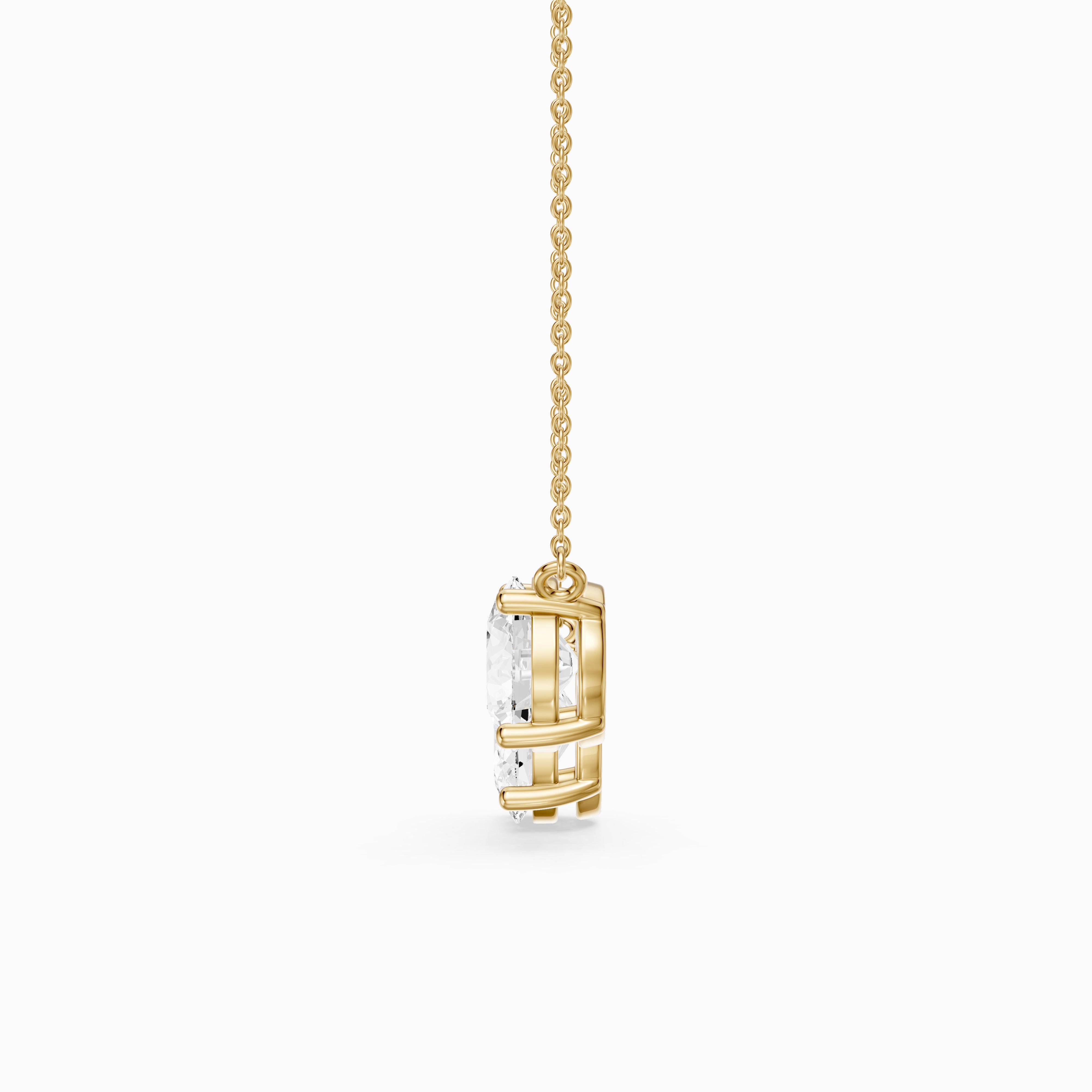 Alessia Oval and Round Lab Grown Diamond Toi Et Moi Pendant