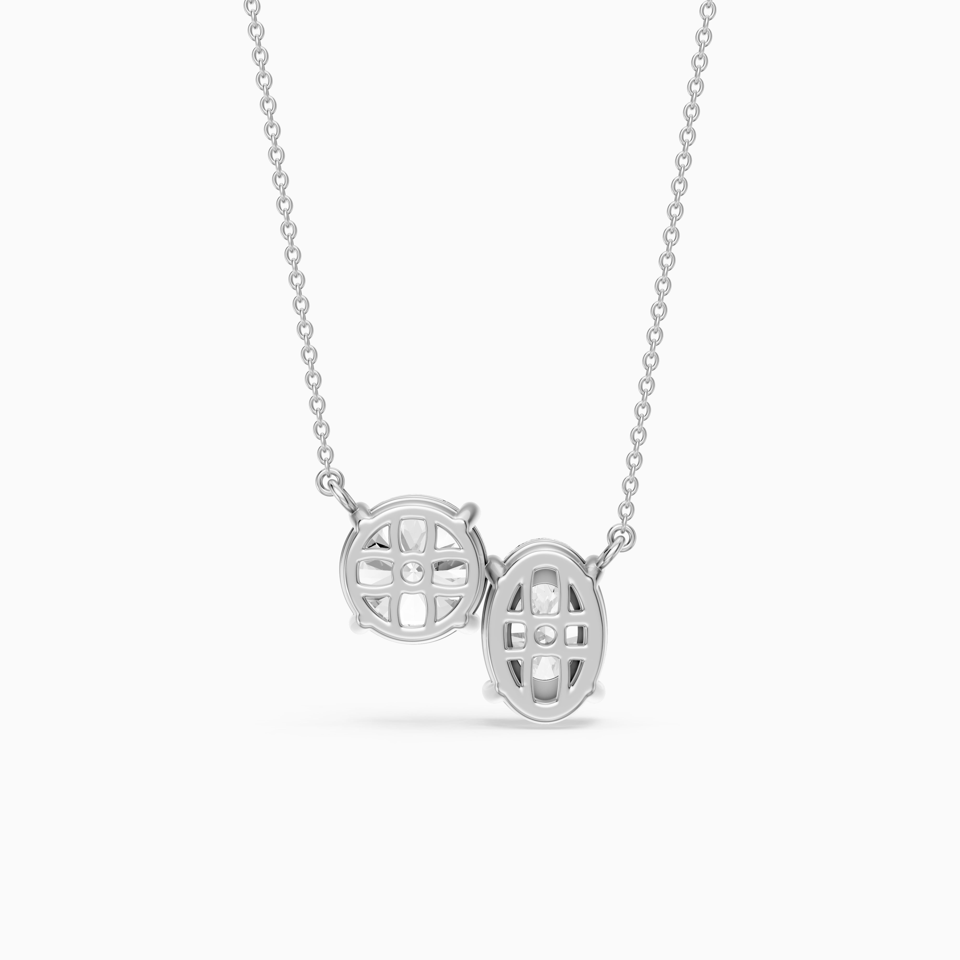 Alessia Oval and Round Lab Grown Diamond Toi Et Moi Pendant