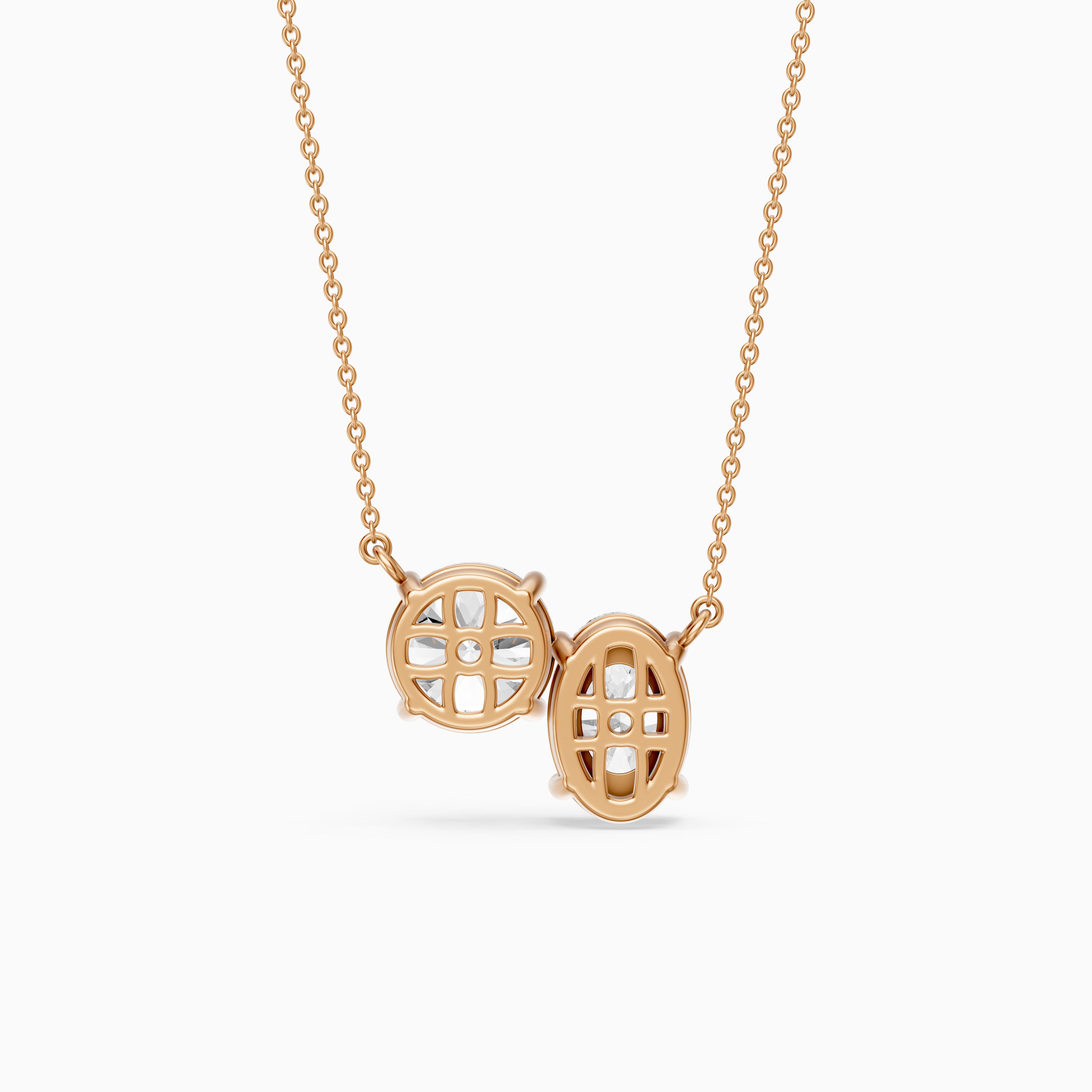 Alessia Oval and Round Lab Grown Diamond Toi Et Moi Pendant