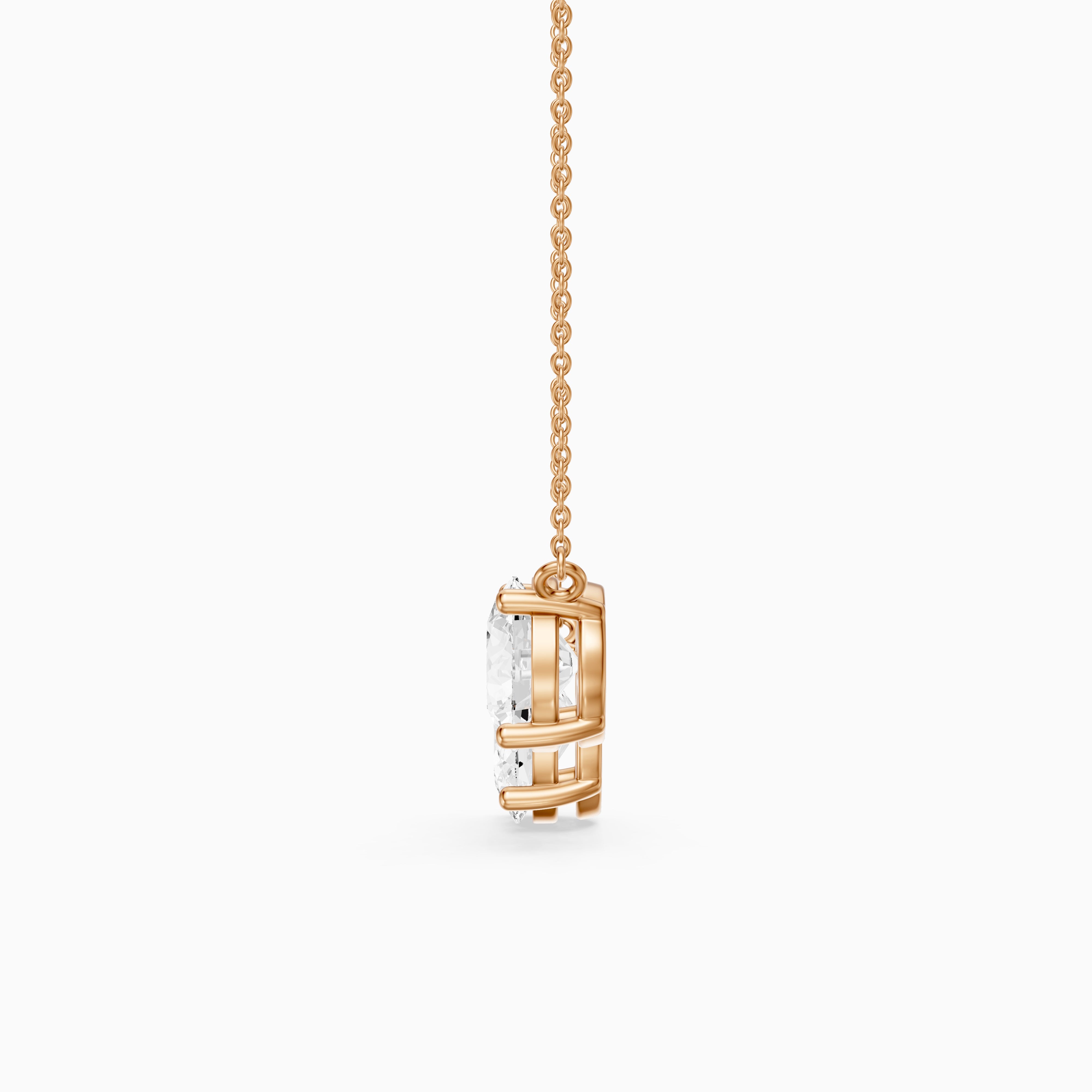Alessia Oval and Round Lab Grown Diamond Toi Et Moi Pendant