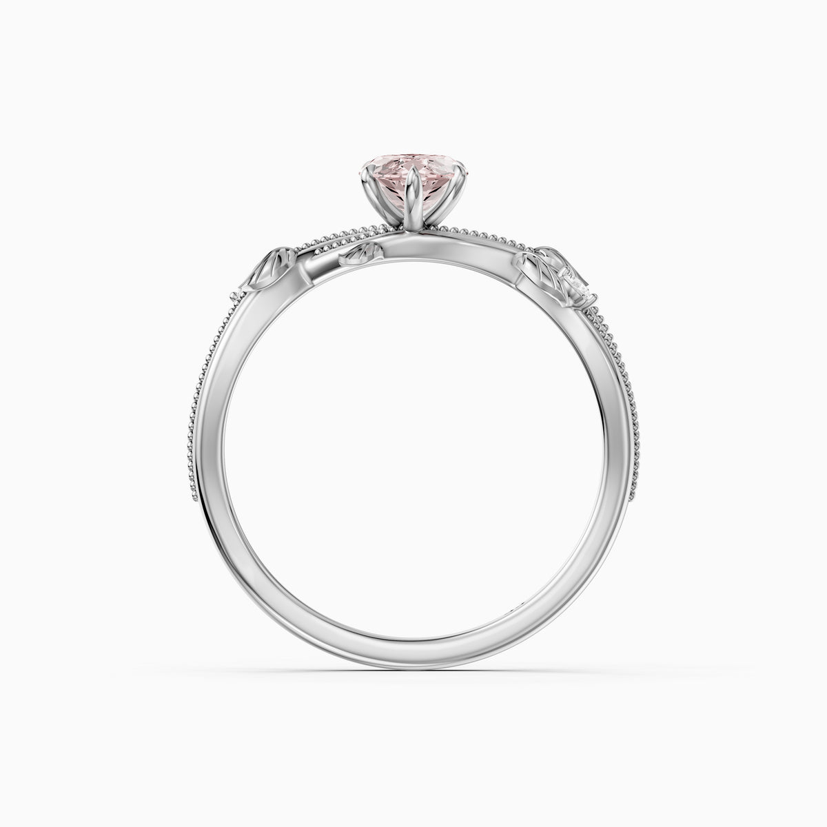 Bronte Marquise Pink Lab Grown Diamond Nature Inspired Split Shank Ring