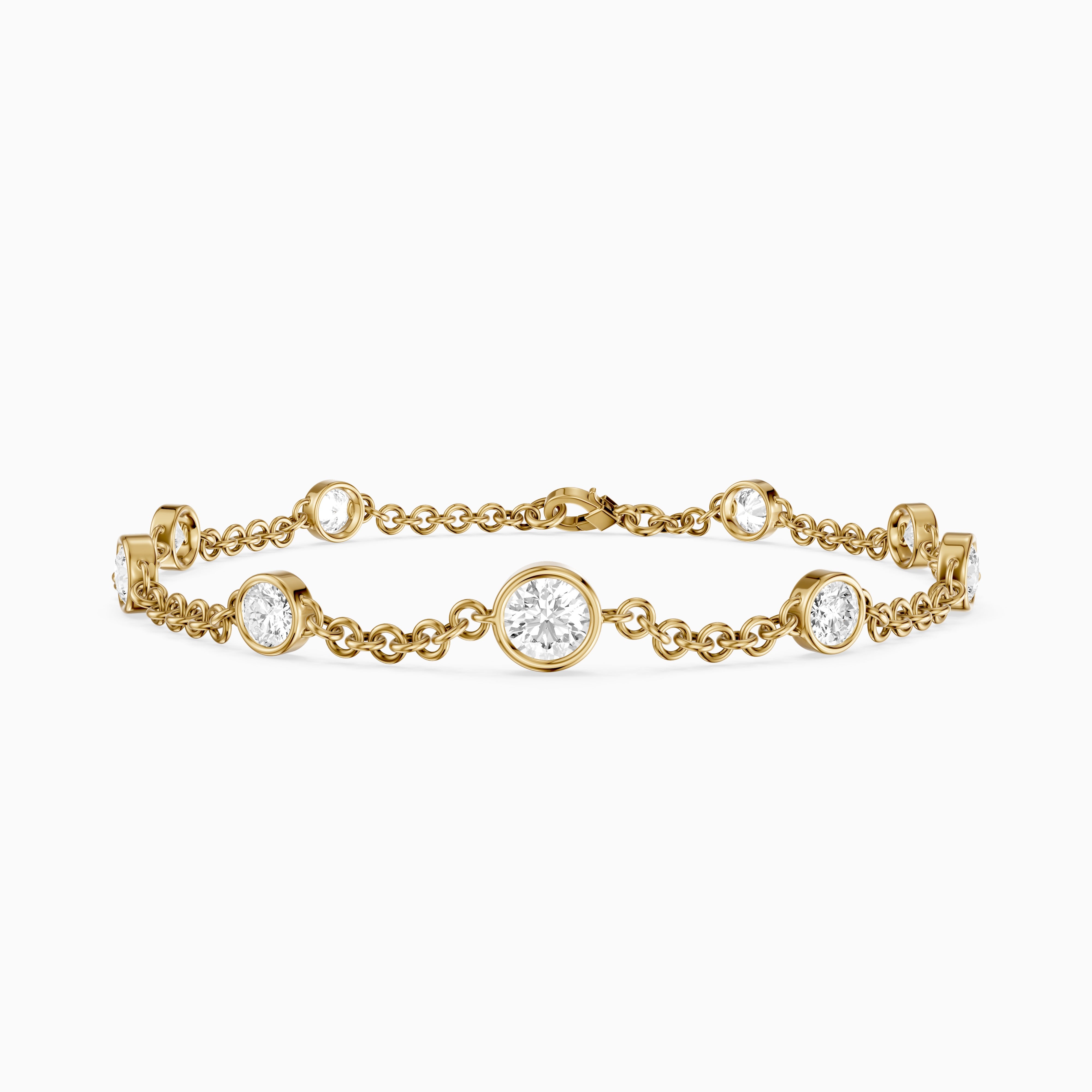 Janine Round Bezel Lab Grown Diamond Station Bracelet