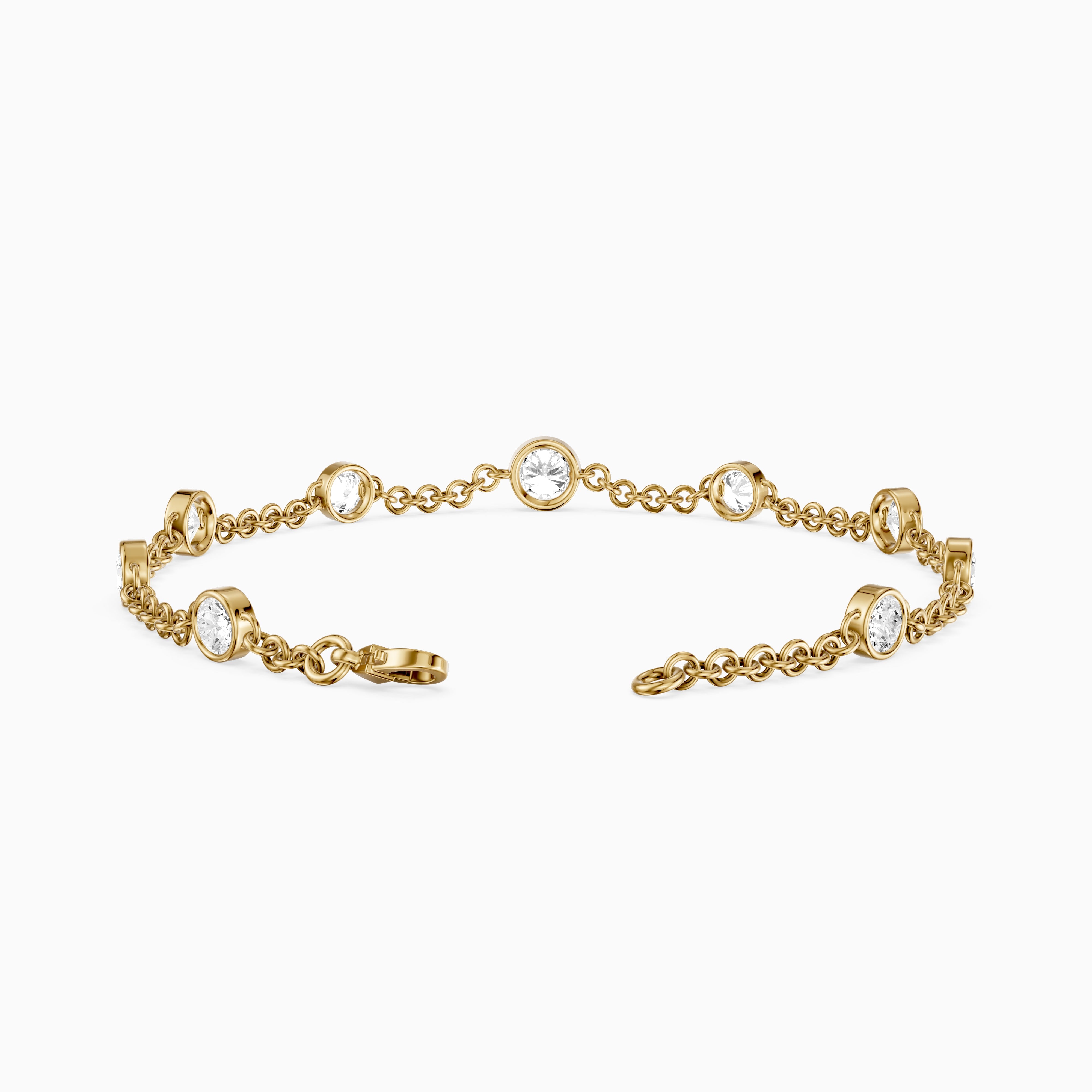 Janine Round Bezel Lab Grown Diamond Station Bracelet