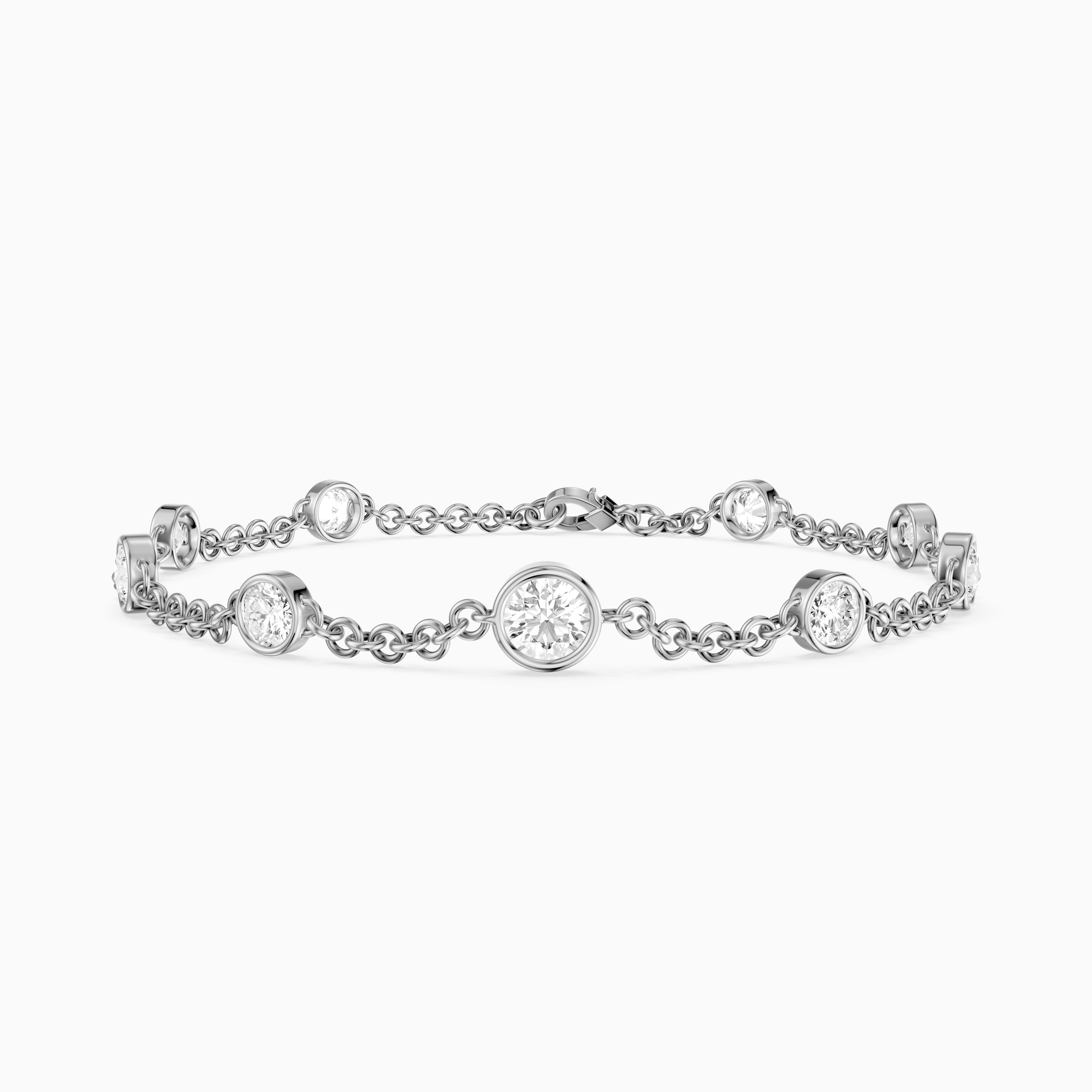 Janine Round Bezel Lab Grown Diamond Station Bracelet
