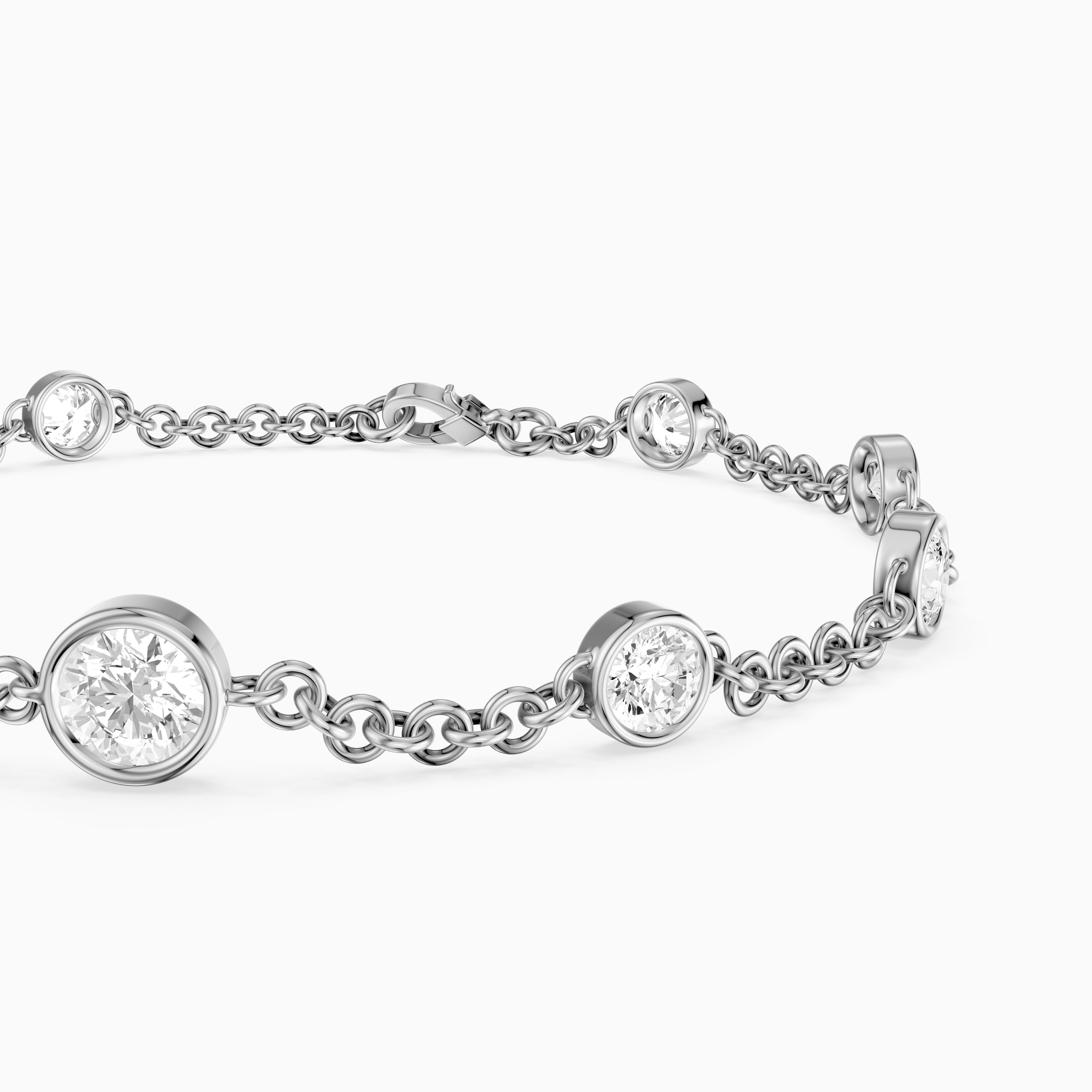 Janine Round Bezel Lab Grown Diamond Station Bracelet
