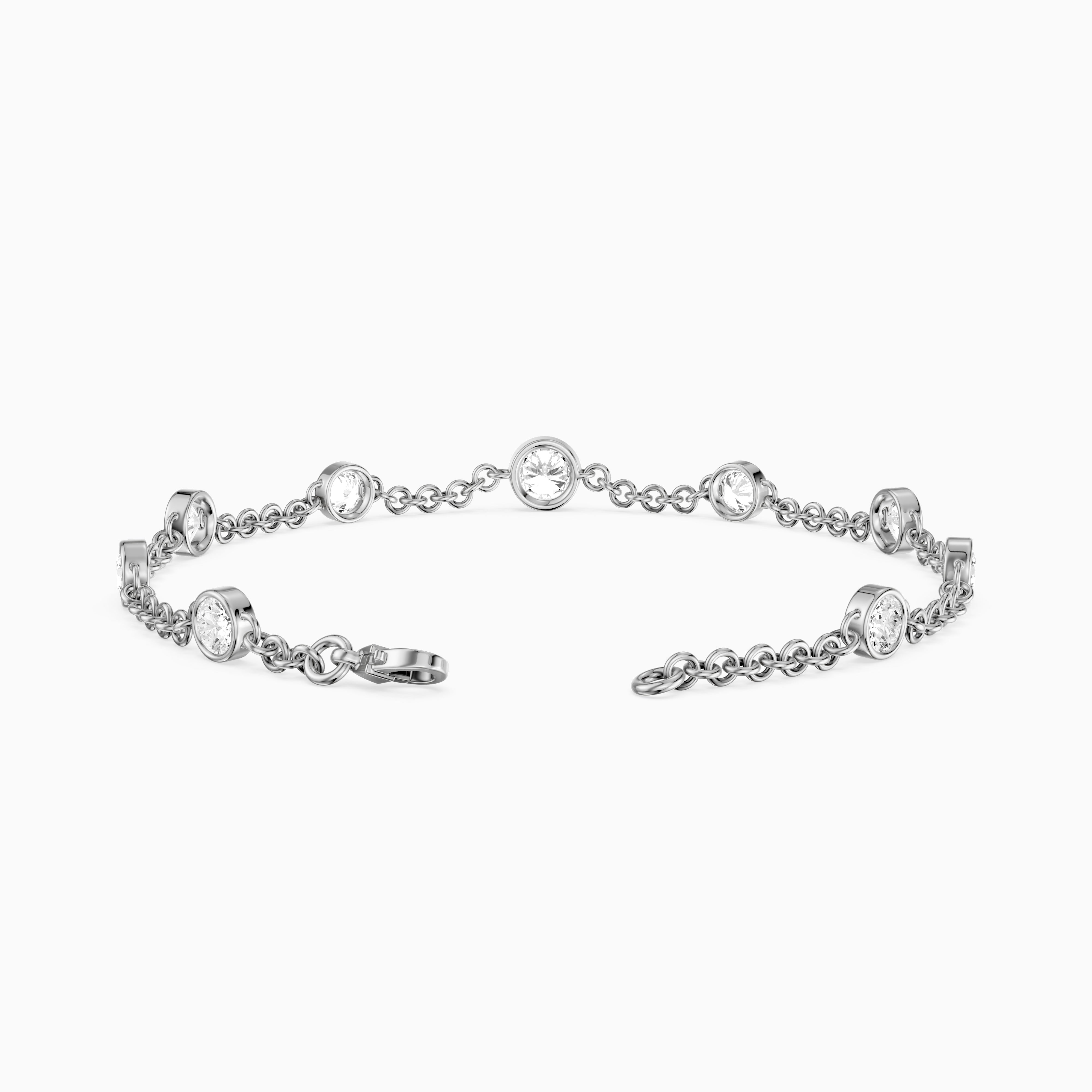 Janine Round Bezel Lab Grown Diamond Station Bracelet