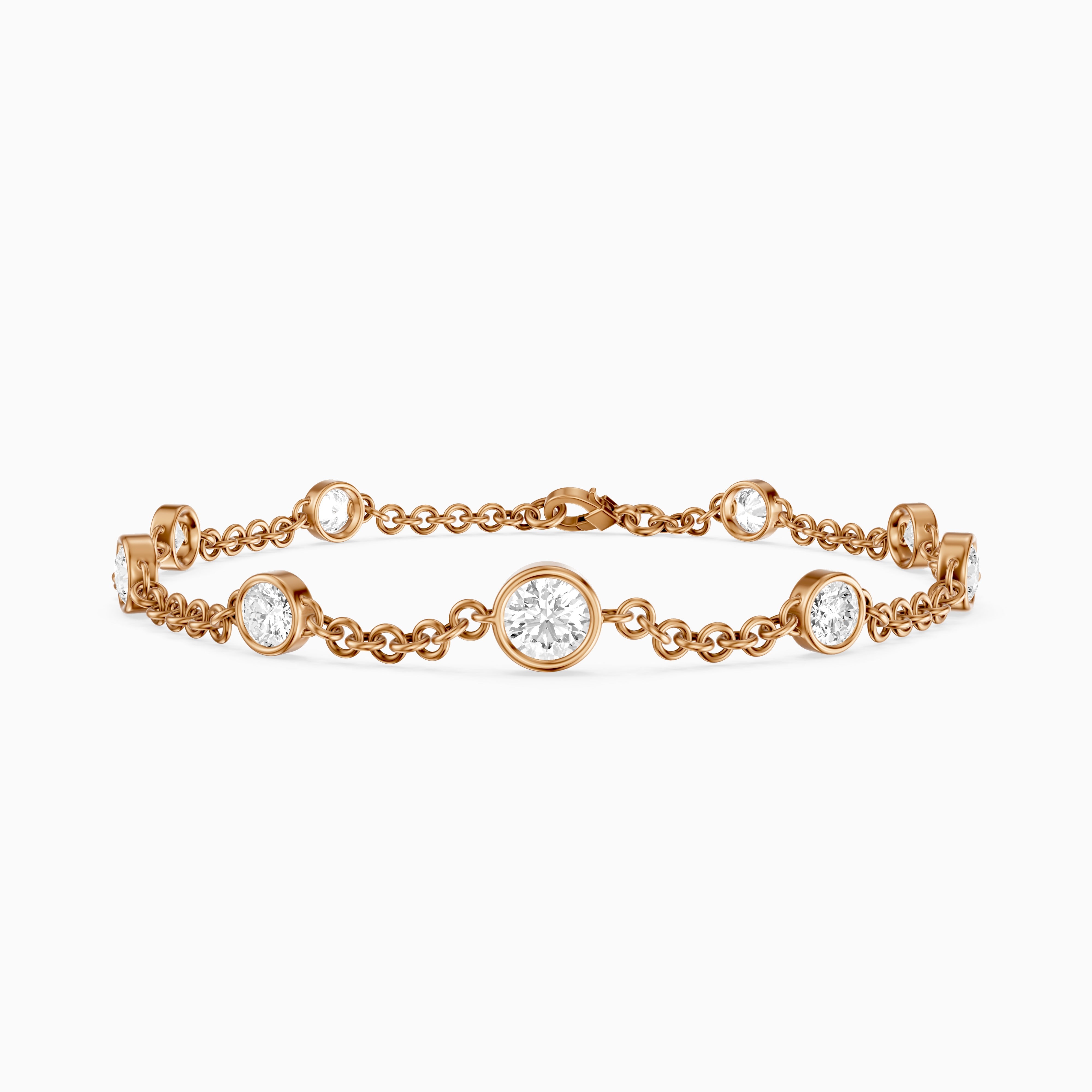Janine Round Bezel Lab Grown Diamond Station Bracelet