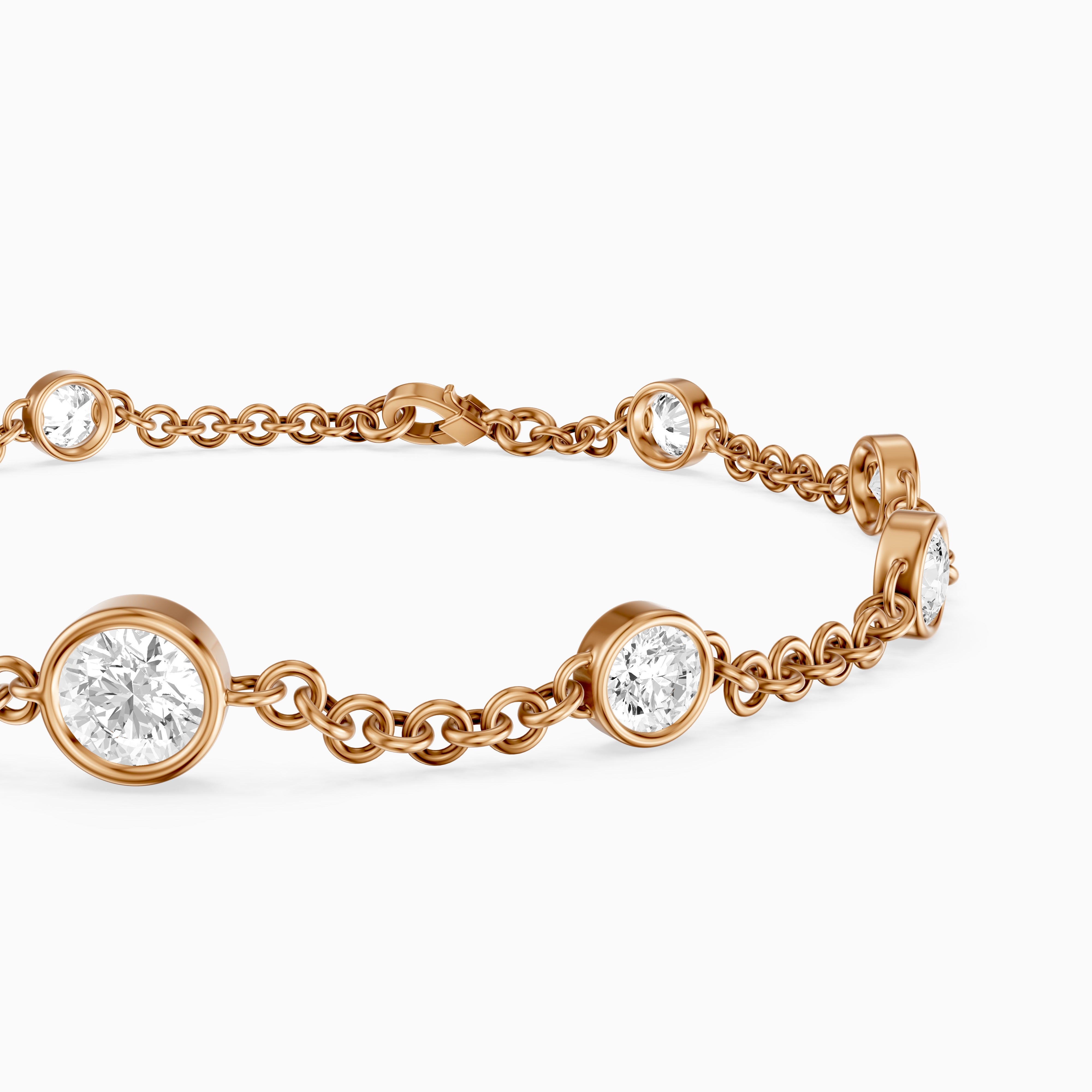 Janine Round Bezel Lab Grown Diamond Station Bracelet