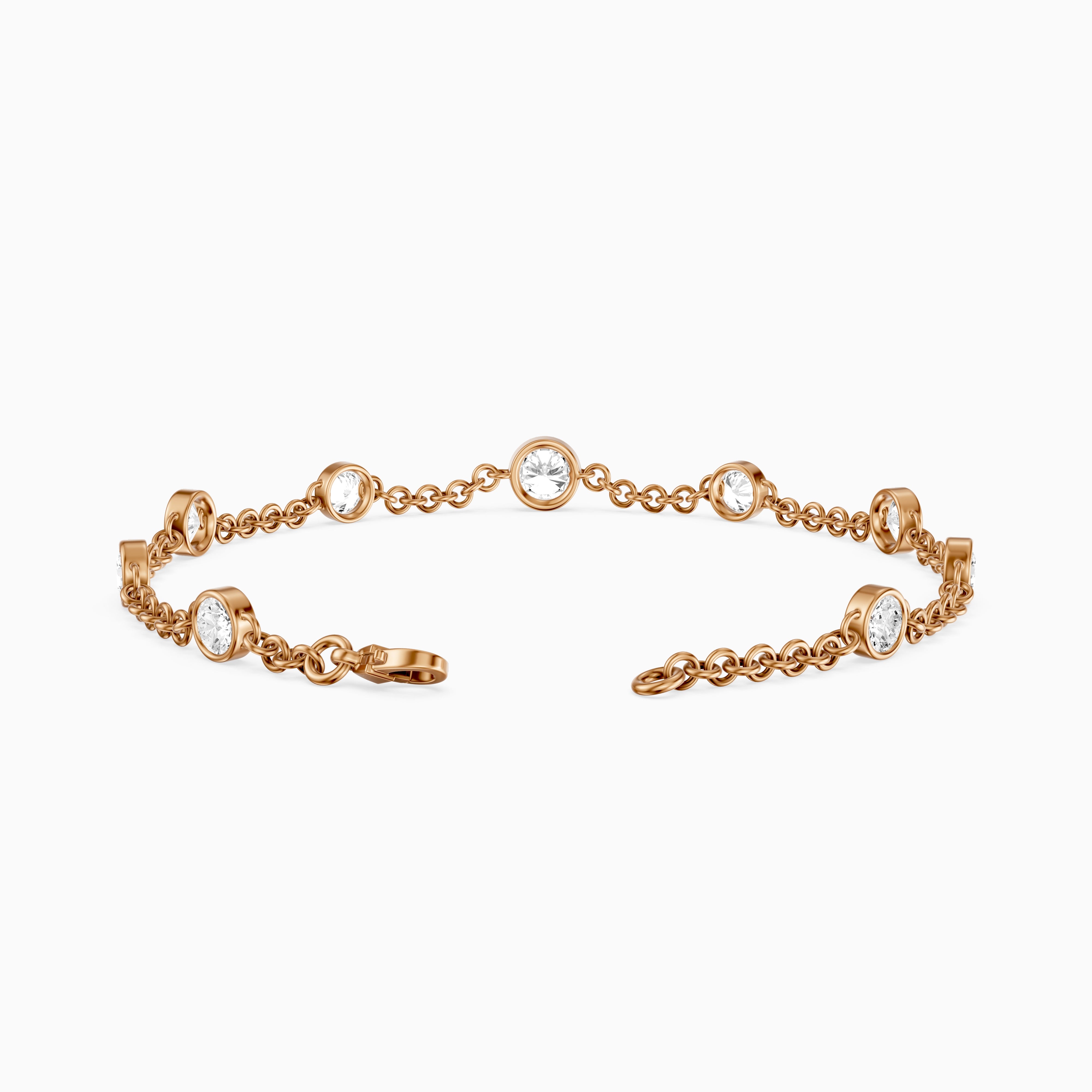 Janine Round Bezel Lab Grown Diamond Station Bracelet