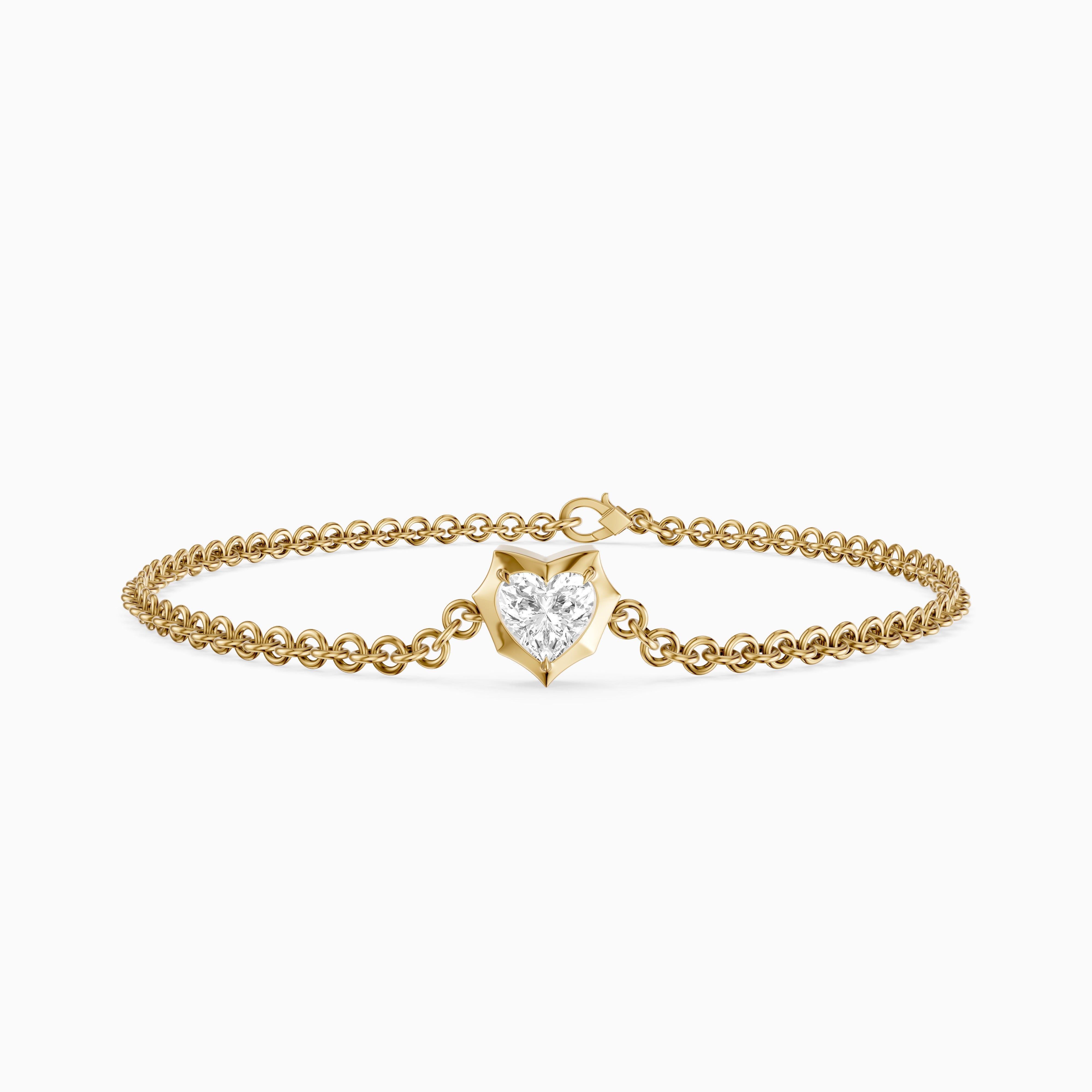 Alexia Heart Shape Lab Grown Diamond Solitaire Bracelet