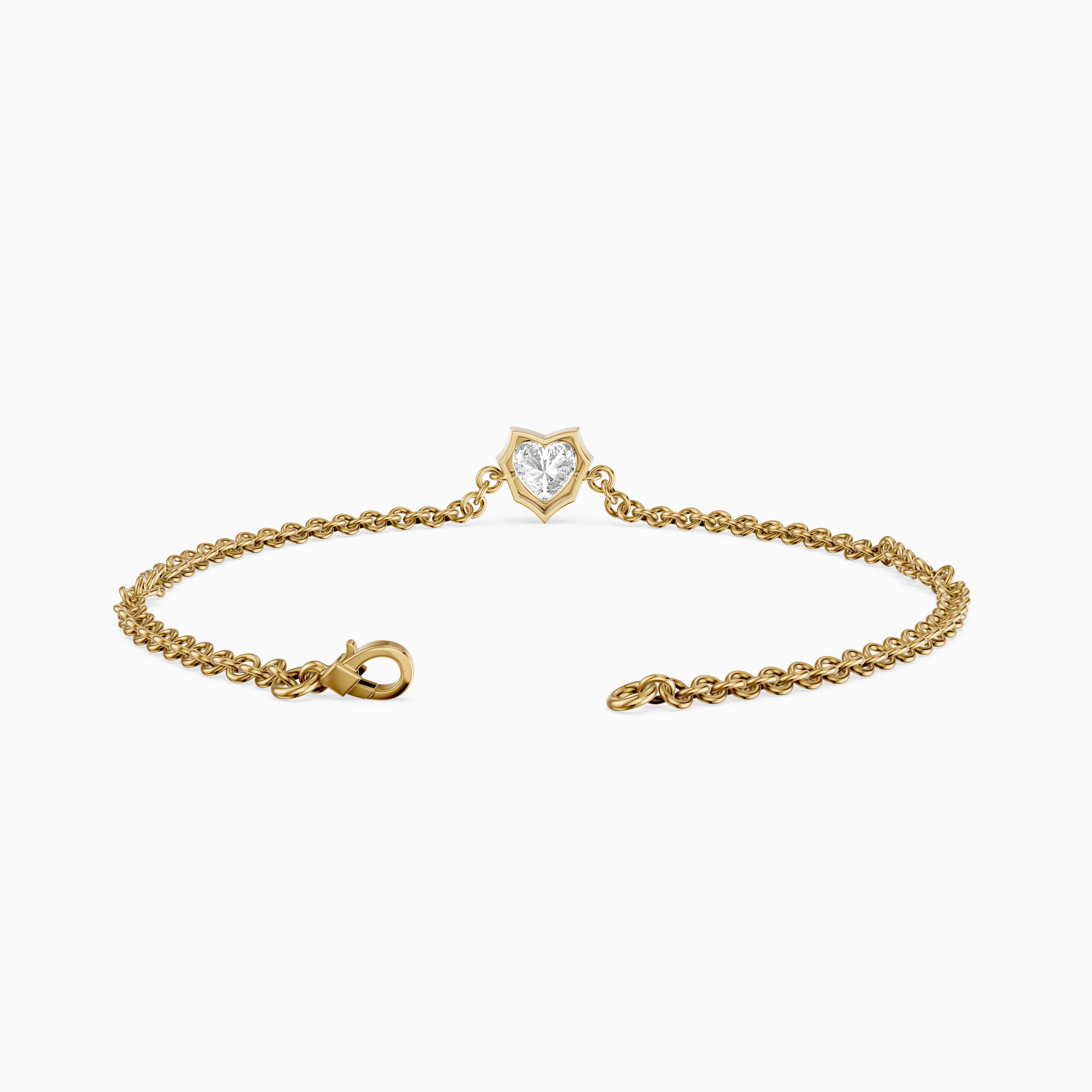 Alexia Heart Shape Lab Grown Diamond Solitaire Bracelet