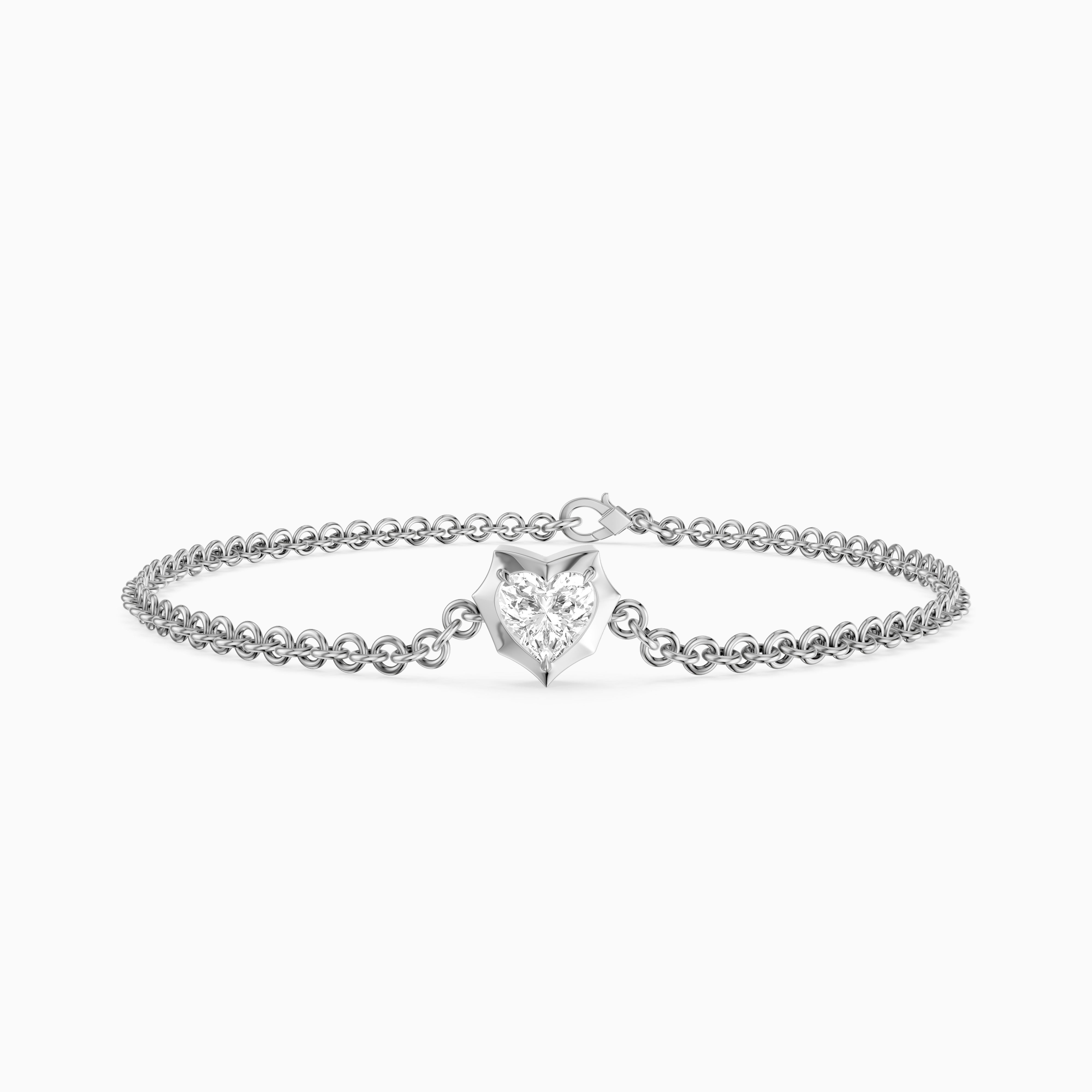 Alexia Heart Shape Lab Grown Diamond Solitaire Bracelet