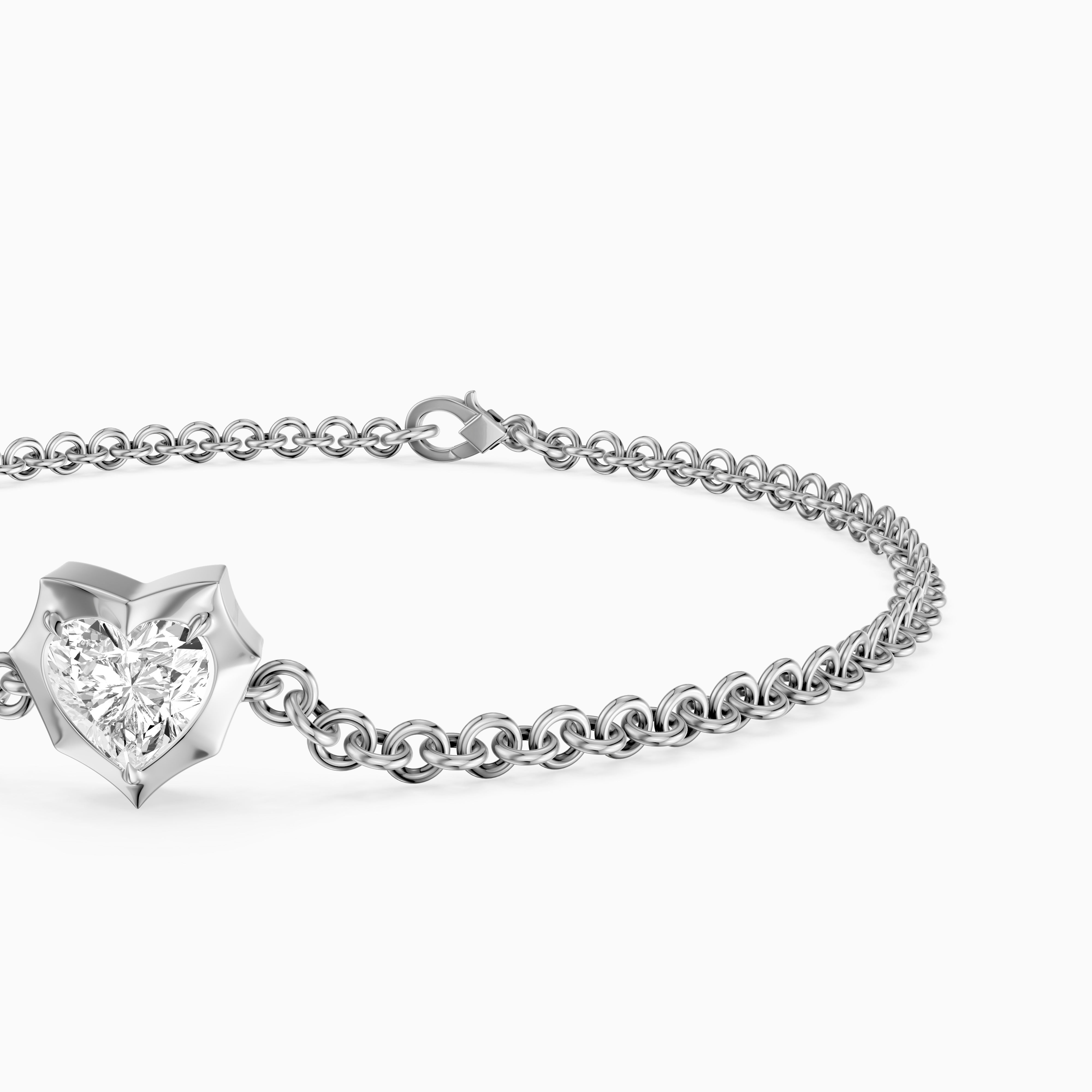 Alexia Heart Shape Lab Grown Diamond Solitaire Bracelet