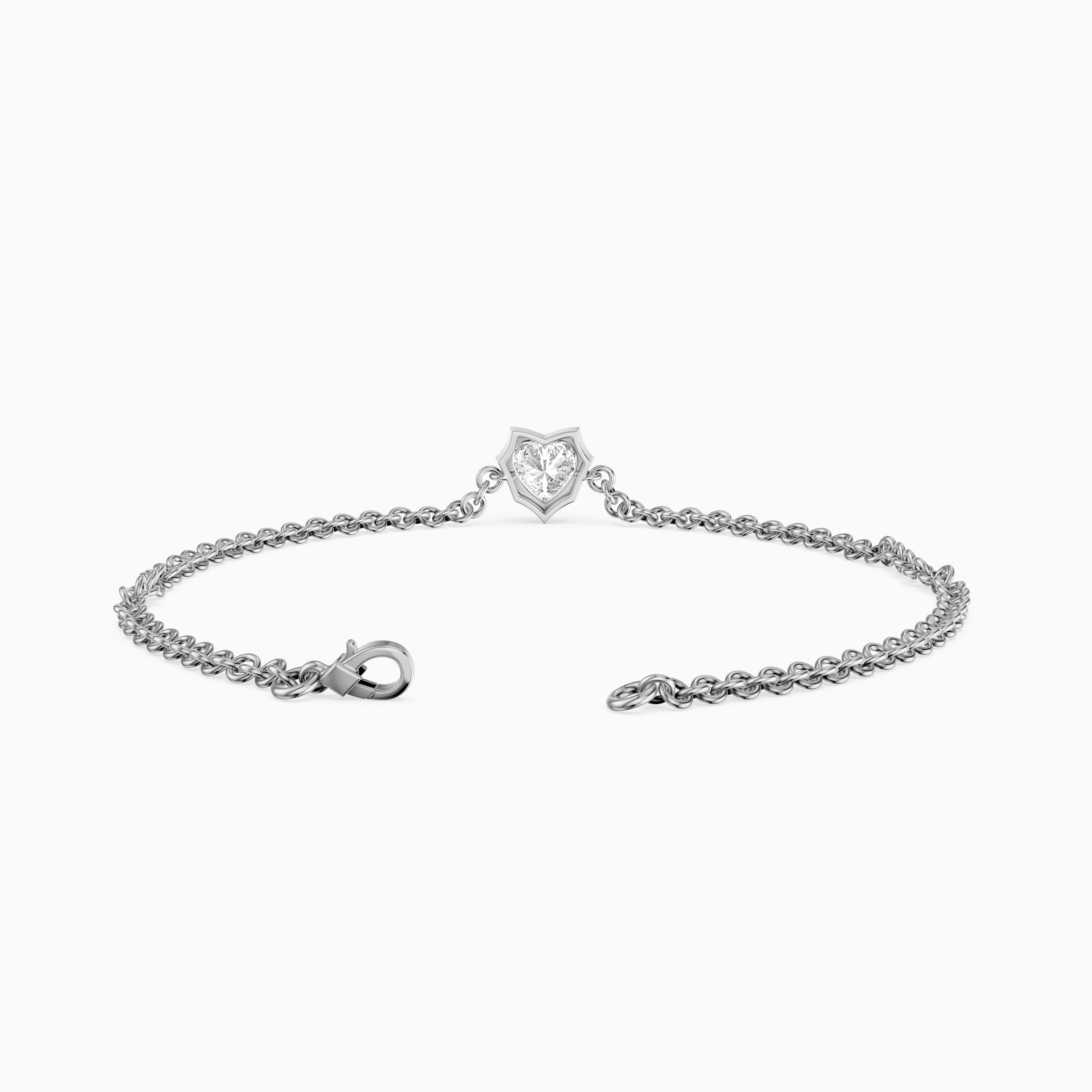 Alexia Heart Shape Lab Grown Diamond Solitaire Bracelet