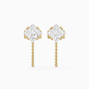 Ziva Princess Cut Lab Grown Diamond Drop Chain Earrings