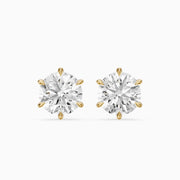Valborg Six Prong Round Lab Grown Diamond Solitaire Stud Earrings