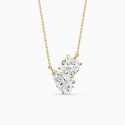 Kendall Pear and Round Lab Grown Diamond Toi Et Moi Pendant