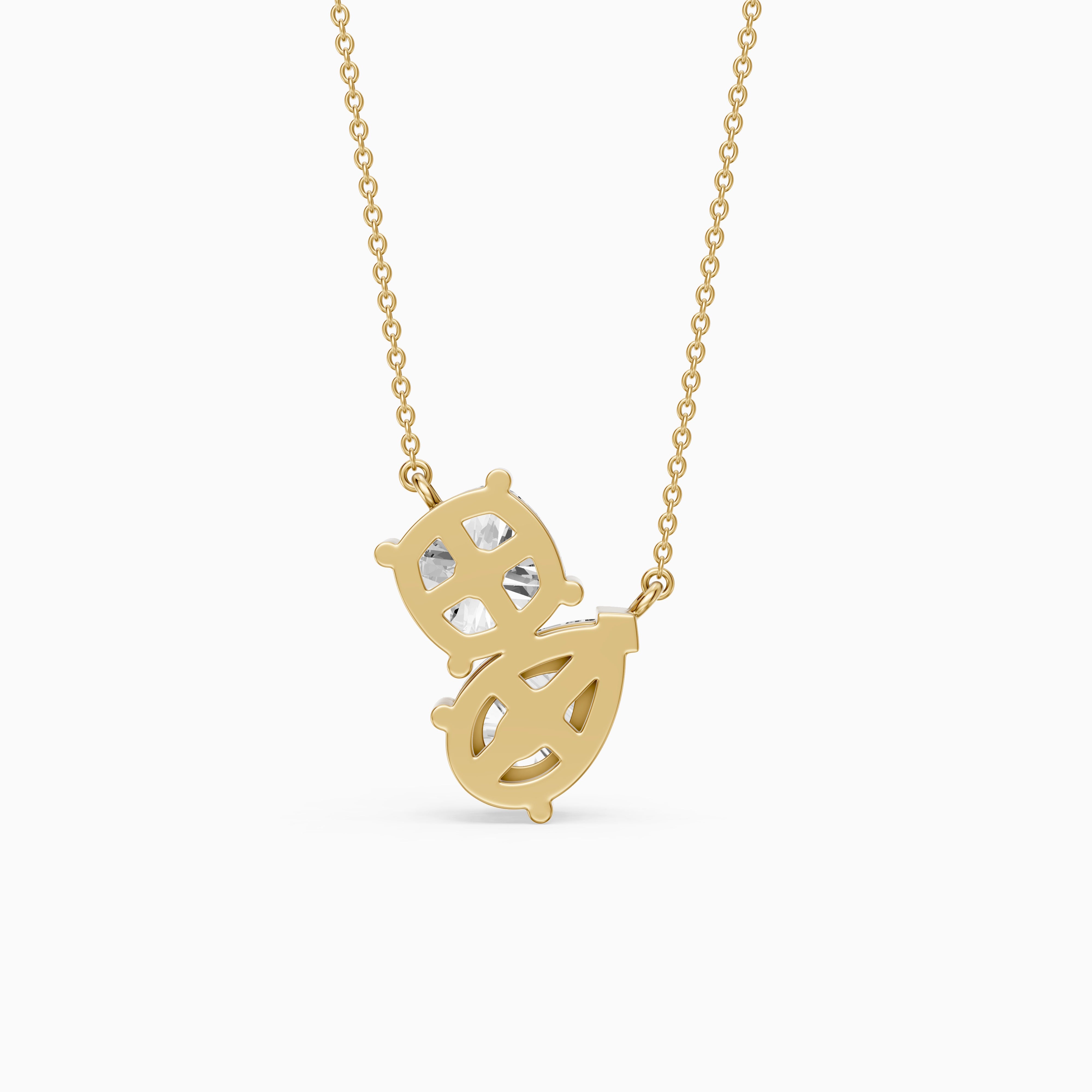 Kendall Pear and Round Lab Grown Diamond Toi Et Moi Pendant