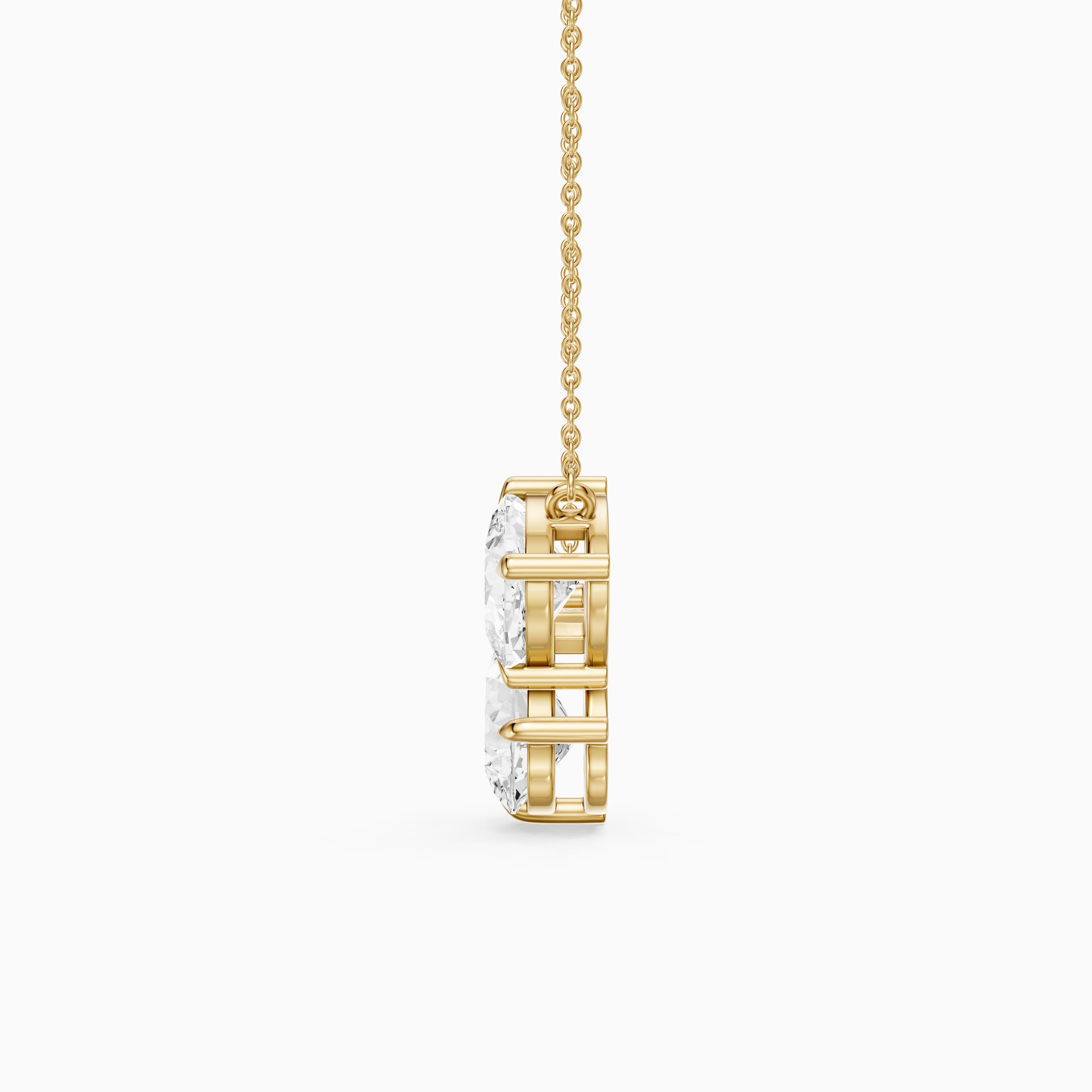 Kendall Pear and Round Lab Grown Diamond Toi Et Moi Pendant